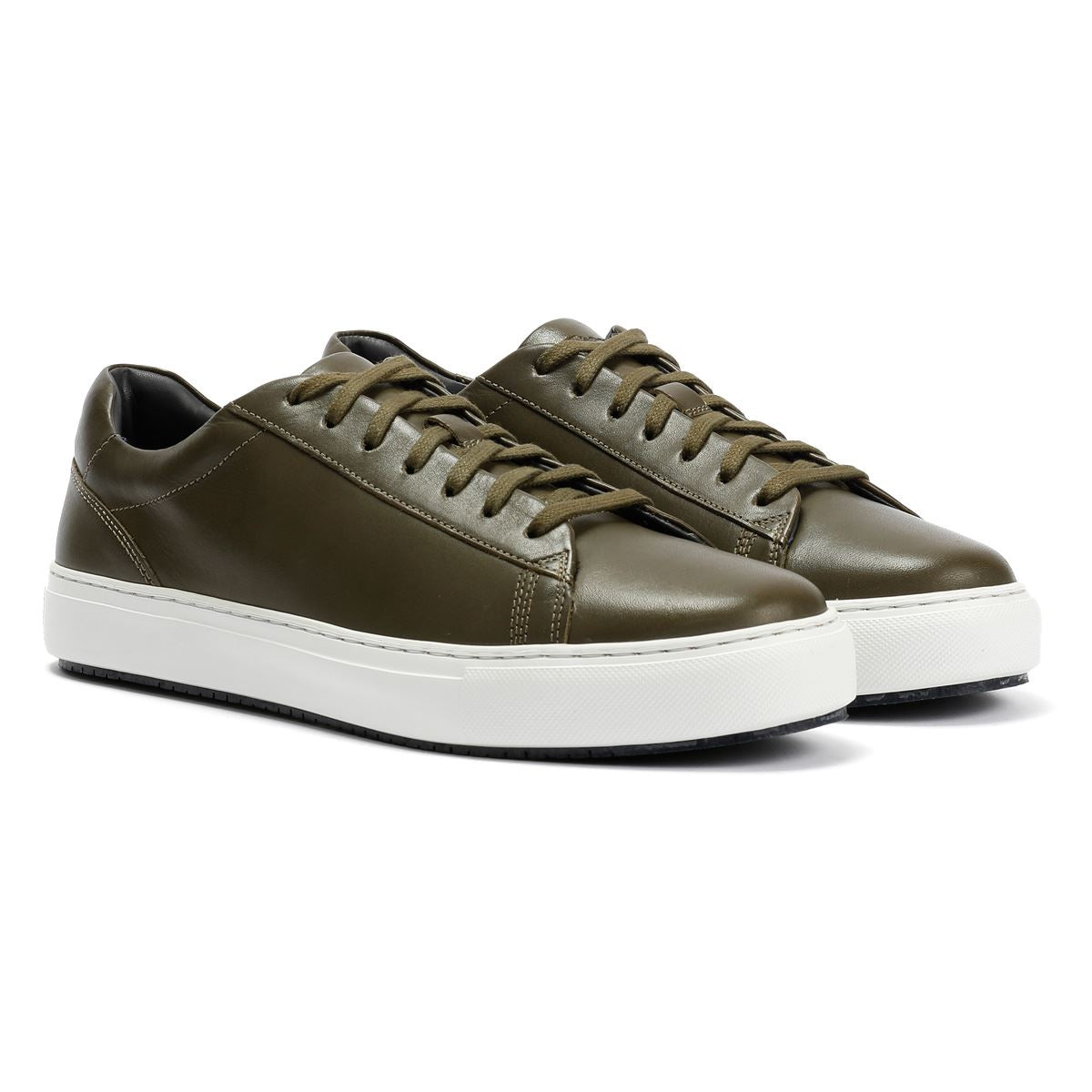 Ben Sherman Ace Cupsole Leder Herren Grüne Sneakers
