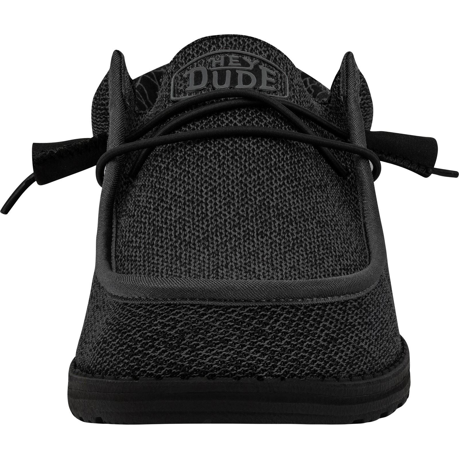 HEYDUDE Wally Sox Herren Bootsschuhe Aus Mikro-Wildleder In Total Schwarz