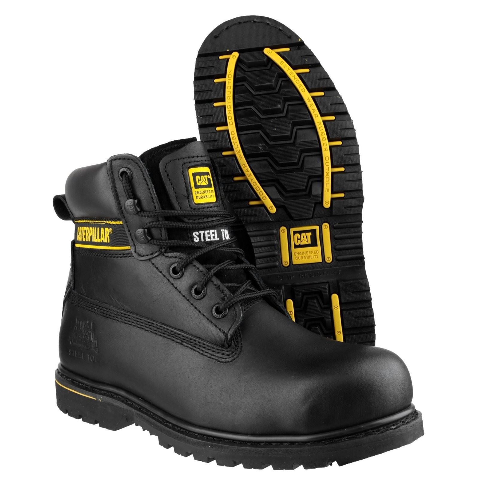 Caterpillar Holton Leder Schwarze  Sicherheitsstiefel