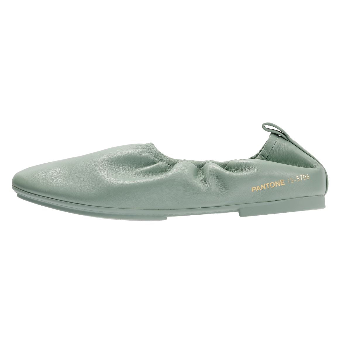 FitFlop X Pantone Delicato Ballerina Leder Damen Grüne Schuhe