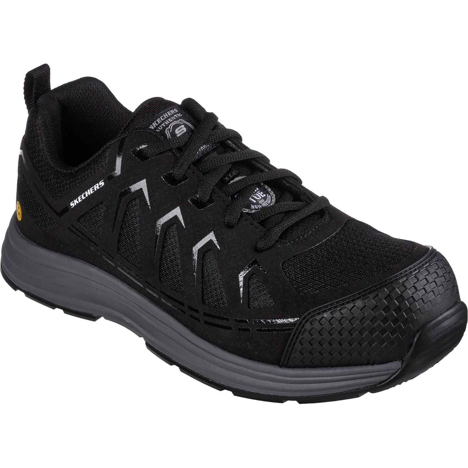 Skechers Workwear Malad II Textil Herren Schwarze Sicherheits-Sneaker