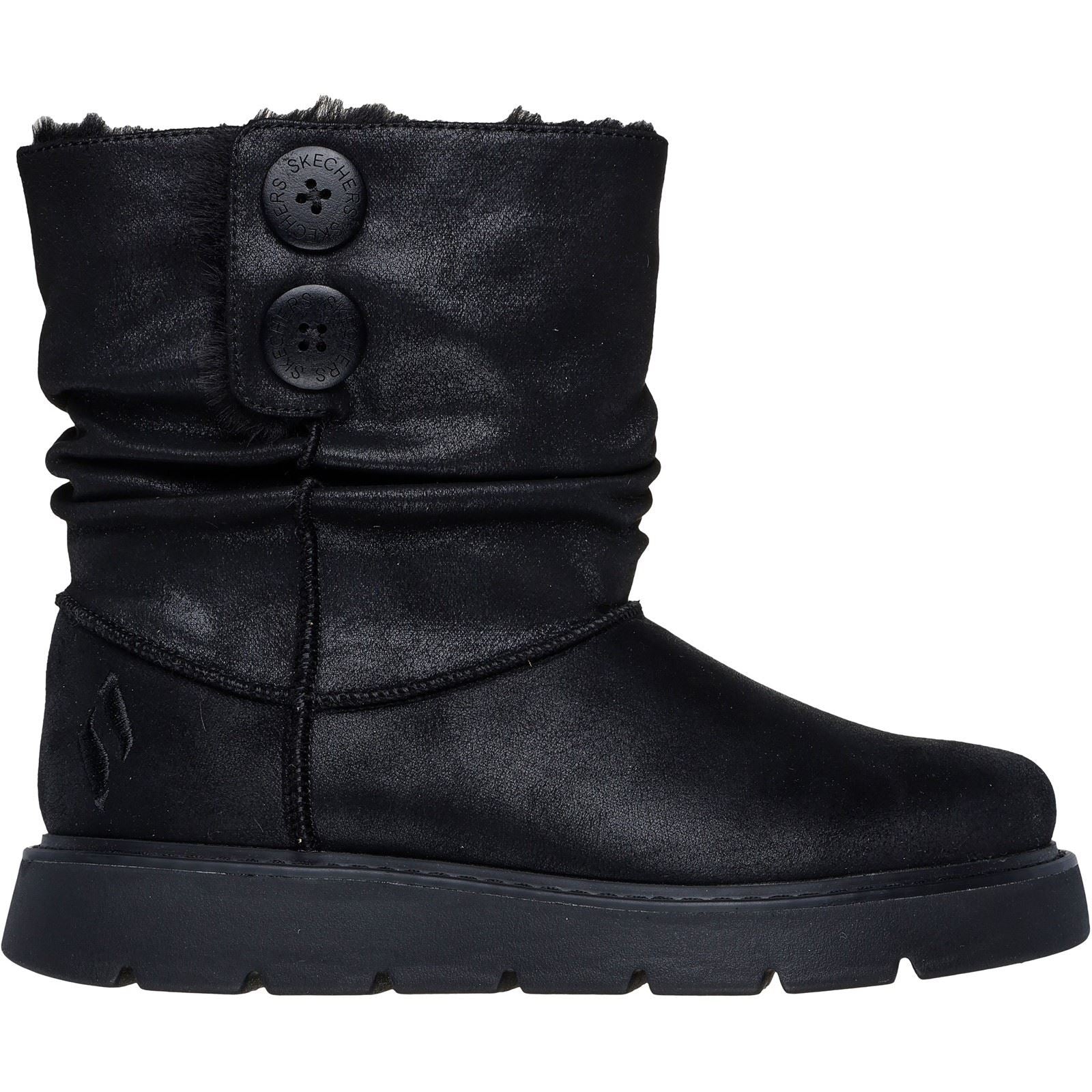 Skechers Keepsakes Lite Freezing Low Textil Damen Schwarze Winter Stiefeletten