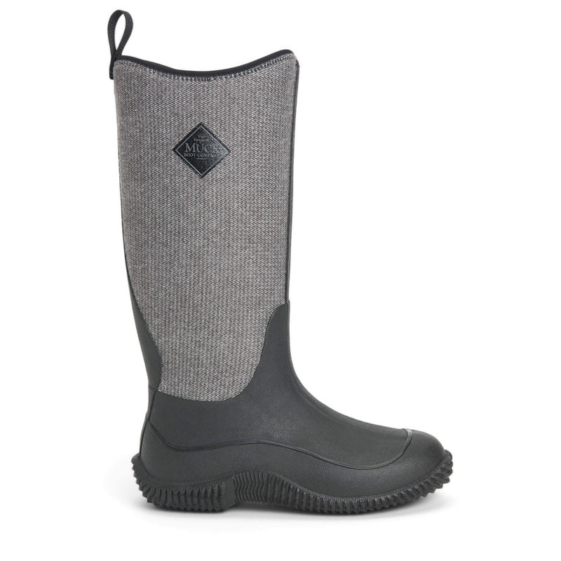 Muck Boots Hale Gummistiefel Schwarz Mit Flauschigem Hahnentrittmuster