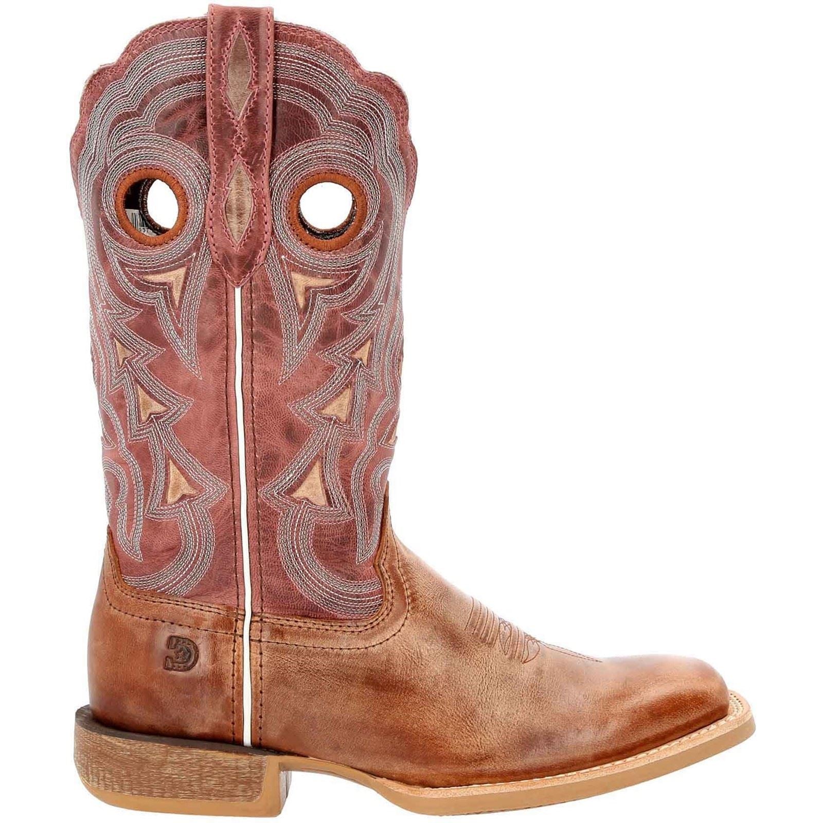 Durango Lady Rebel Pro Leder Damen Stiefeletten In Mattem Braun/Himmelblau
