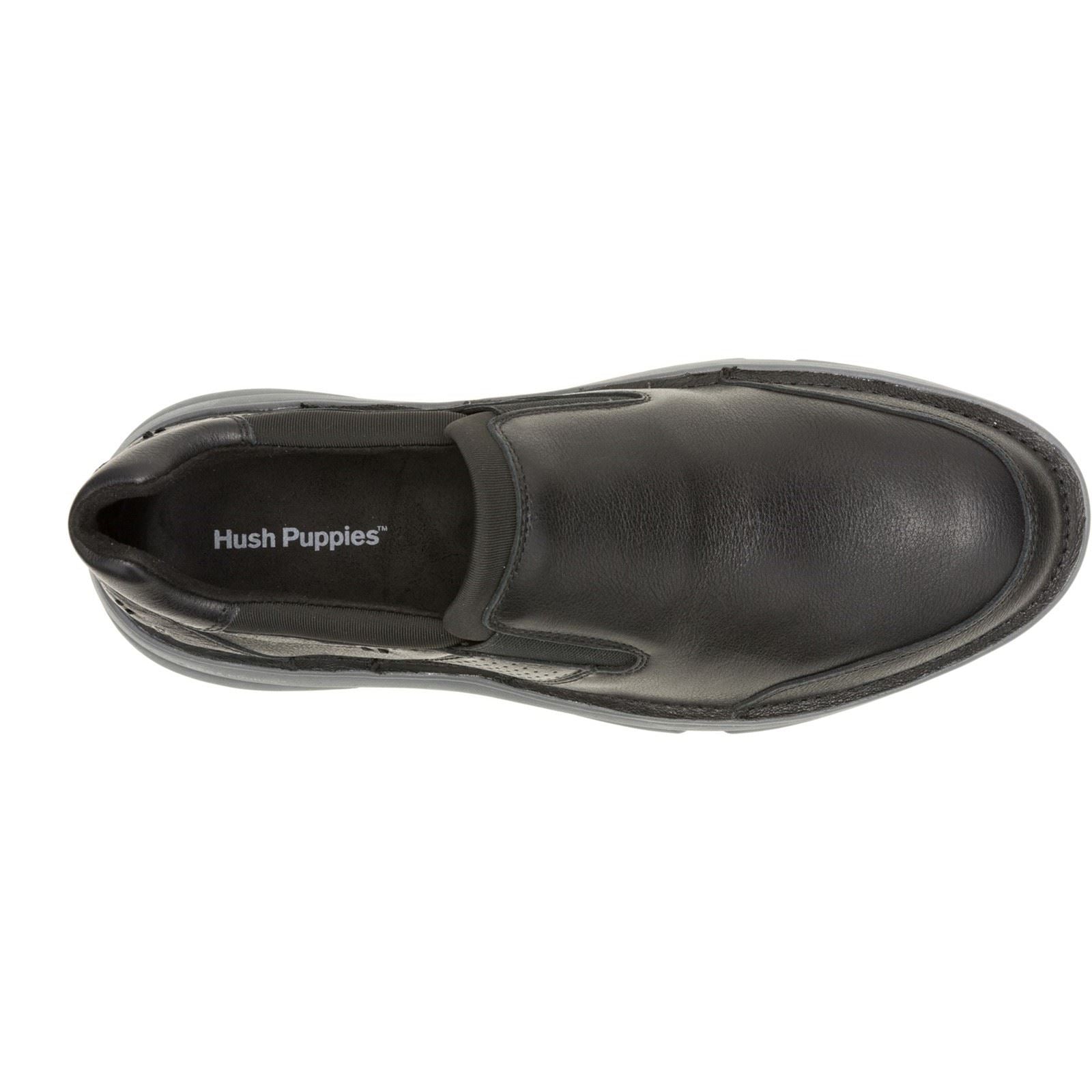 Hush Puppies Baylor Herrenschwarze Lederslipper