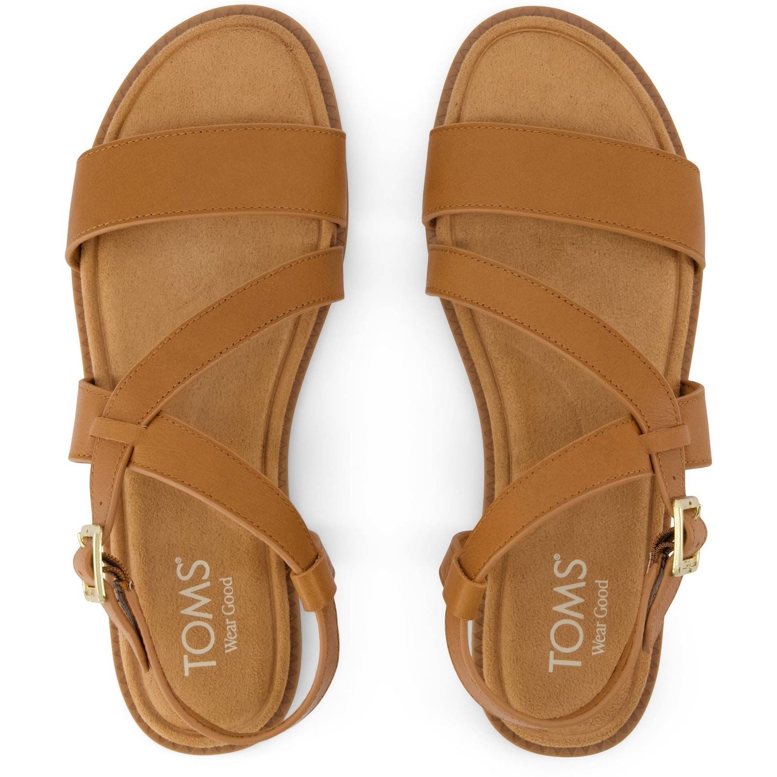 TOMS Mar Leder Damen Braun Zucker Sandalen
