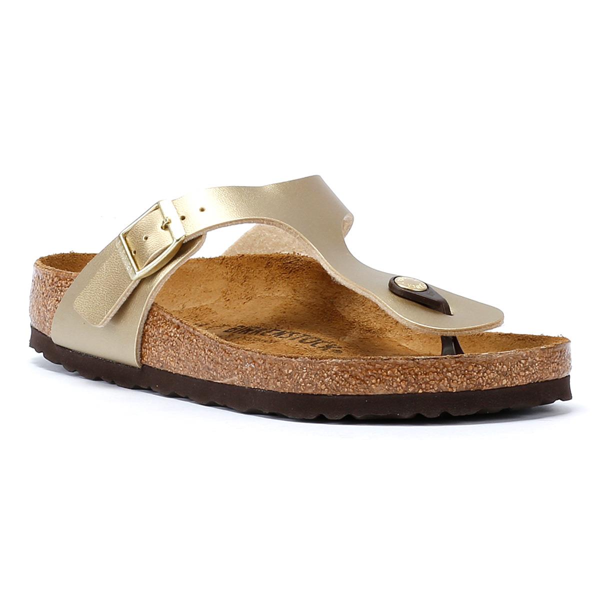 Birkenstock Gizeh Birko Flor Damen Sandalen In Gold
