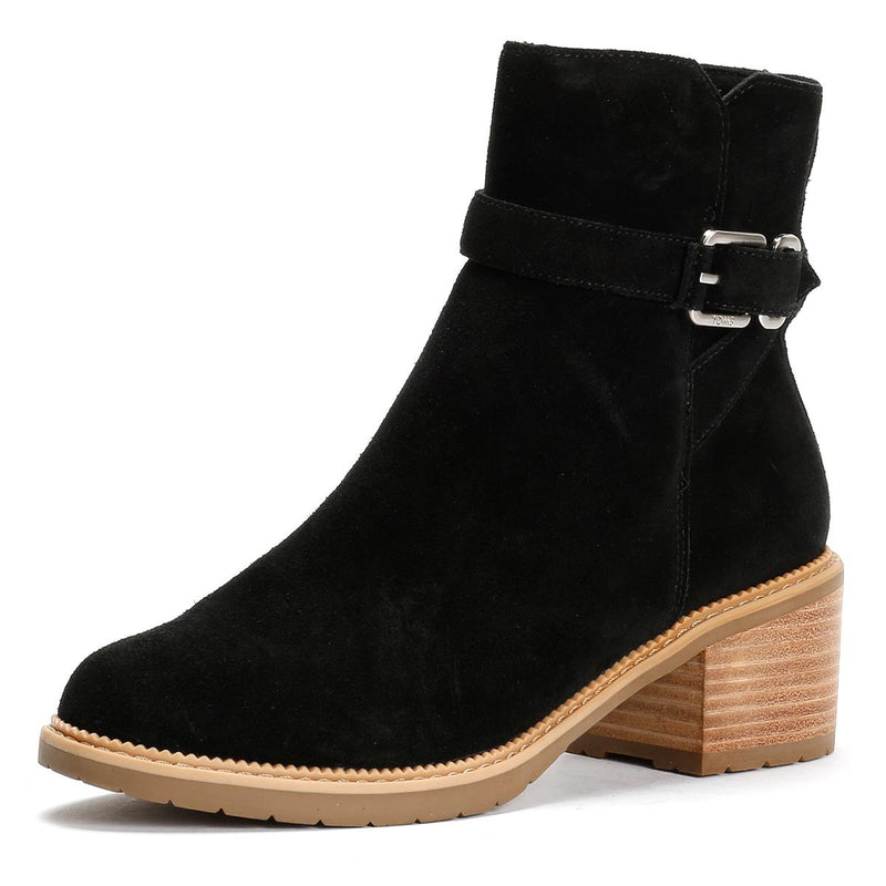 TOMS Hailey Buckle Wildlederschwarze Damenstiefel