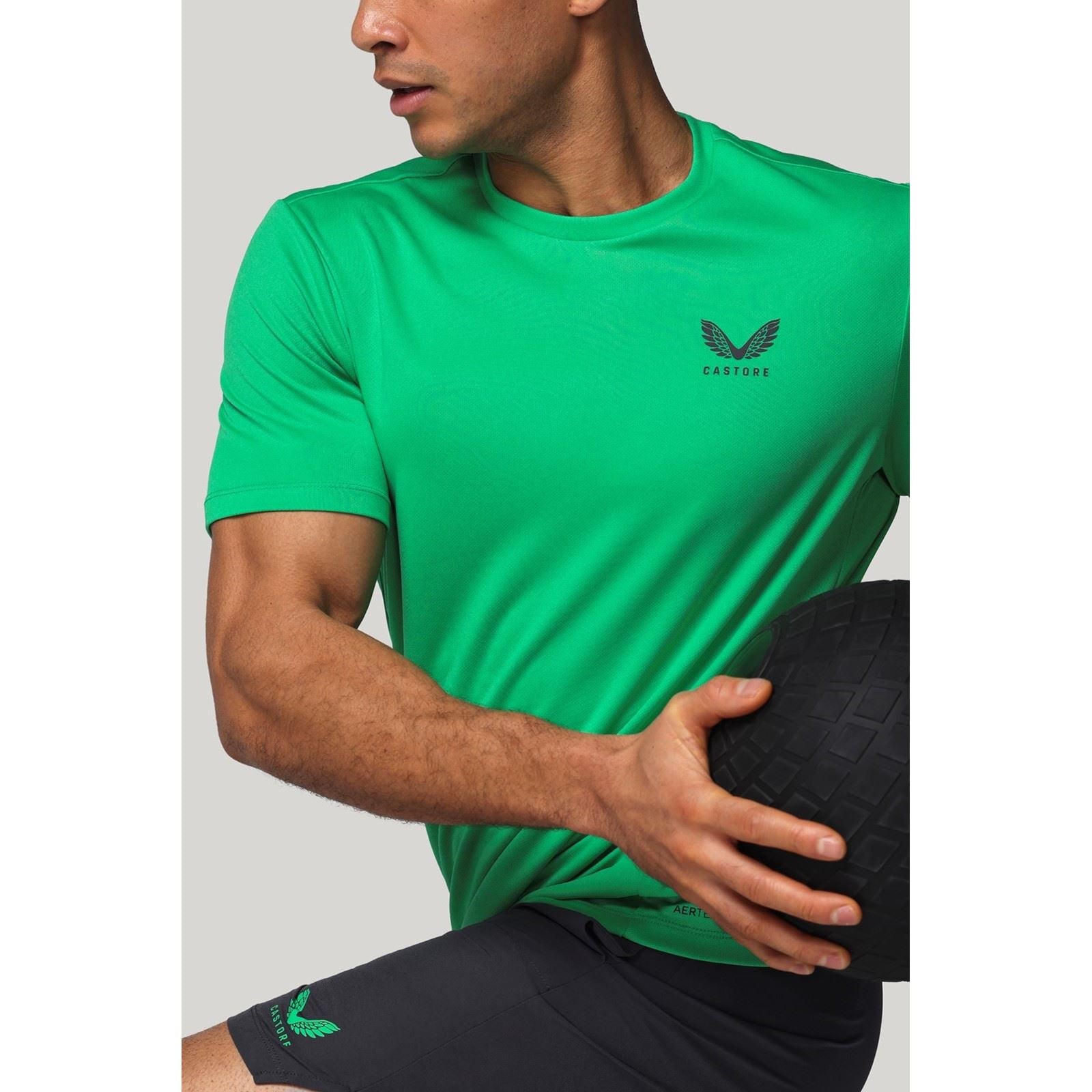 Castore Short Sleeve Polyester Herren Grünes Activewear T-Shirts