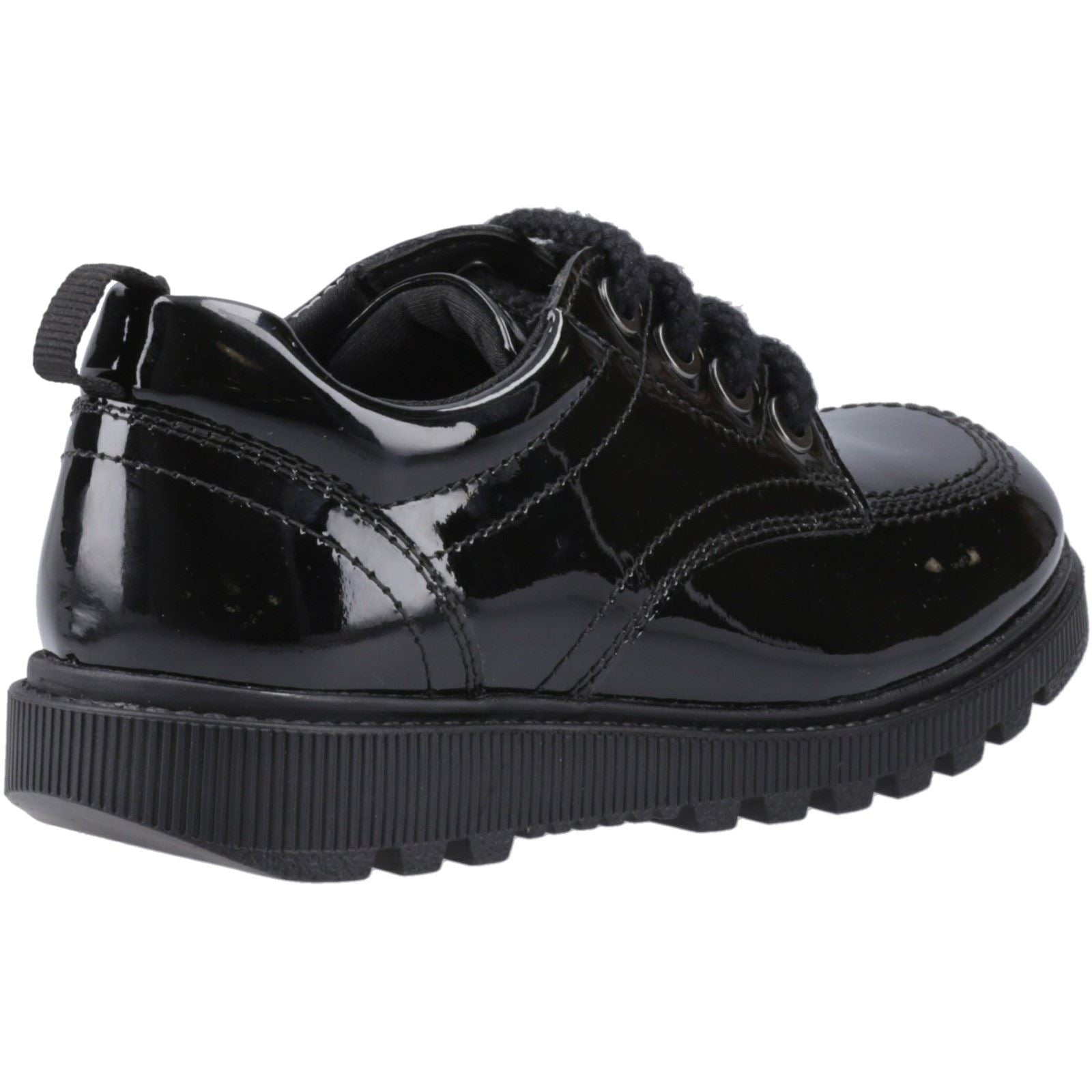 Hush Puppies Keeley Mädchenschuhe Aus Schwarzem Leder Mit Schnürung