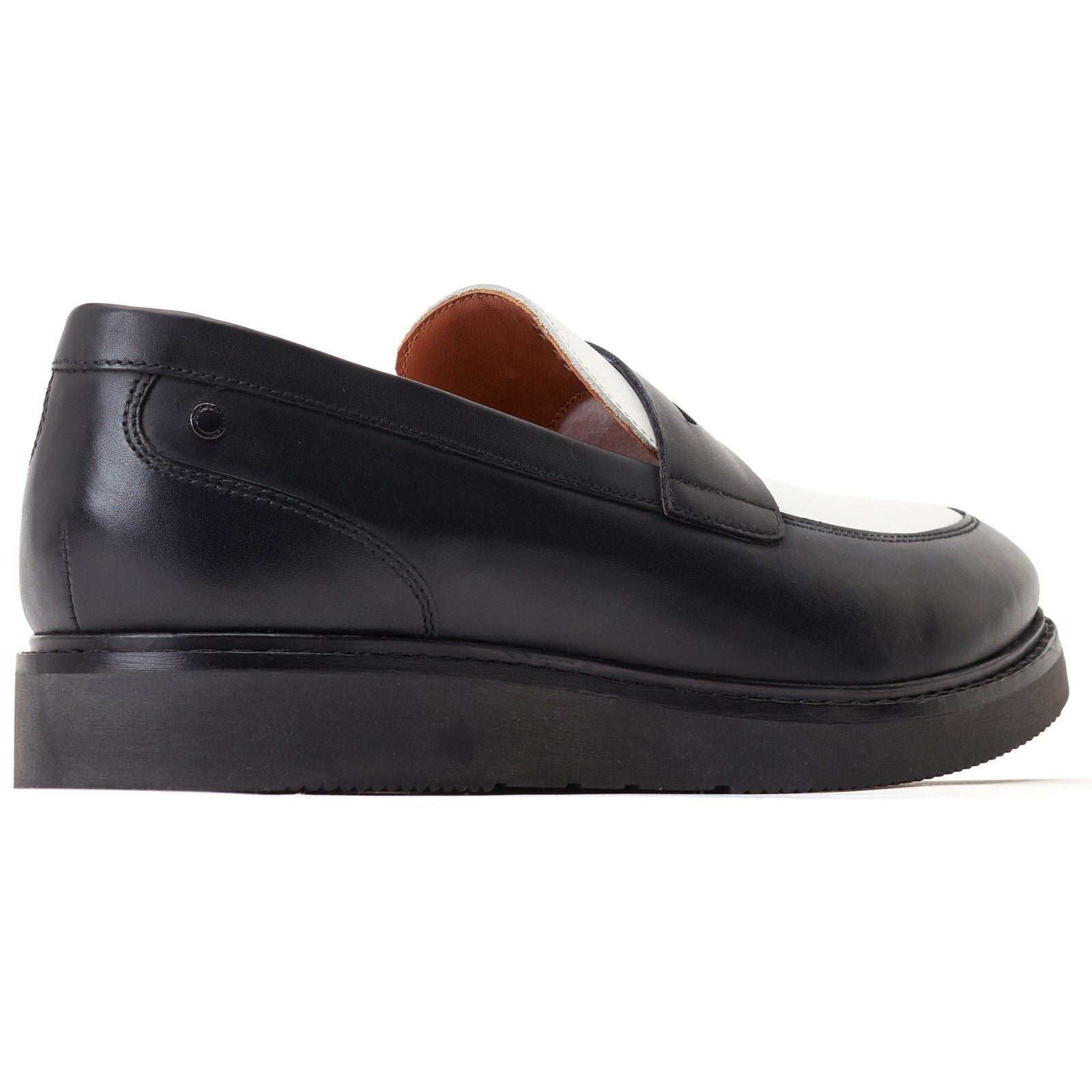 Base London Sid Herren Slipper Aus Schwarz-Weißem Leder
