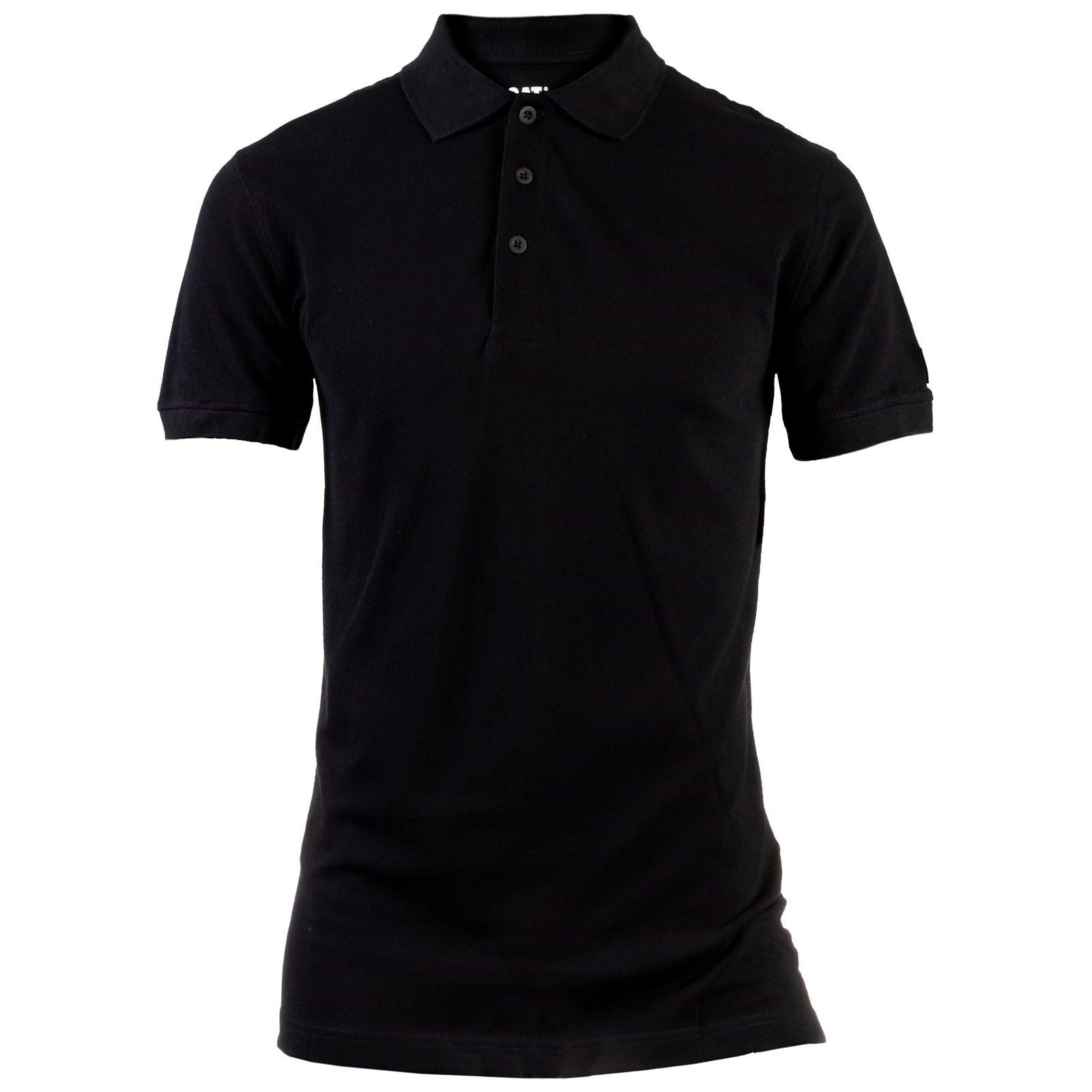 Caterpillar Essentials Baumwolle Herren Schwarzes Polohemd