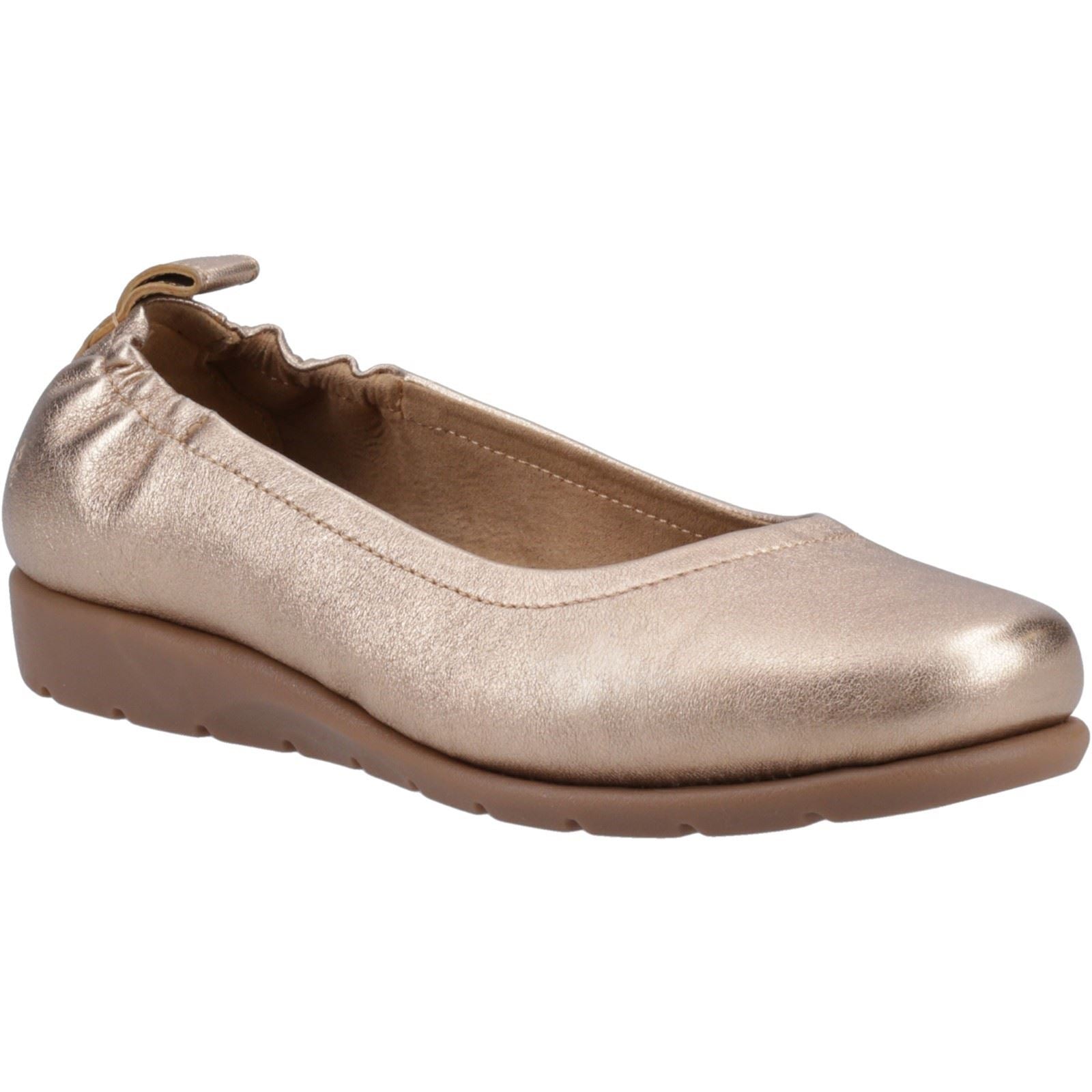Hush Puppies Skylar Leder Damen Gold Flats
