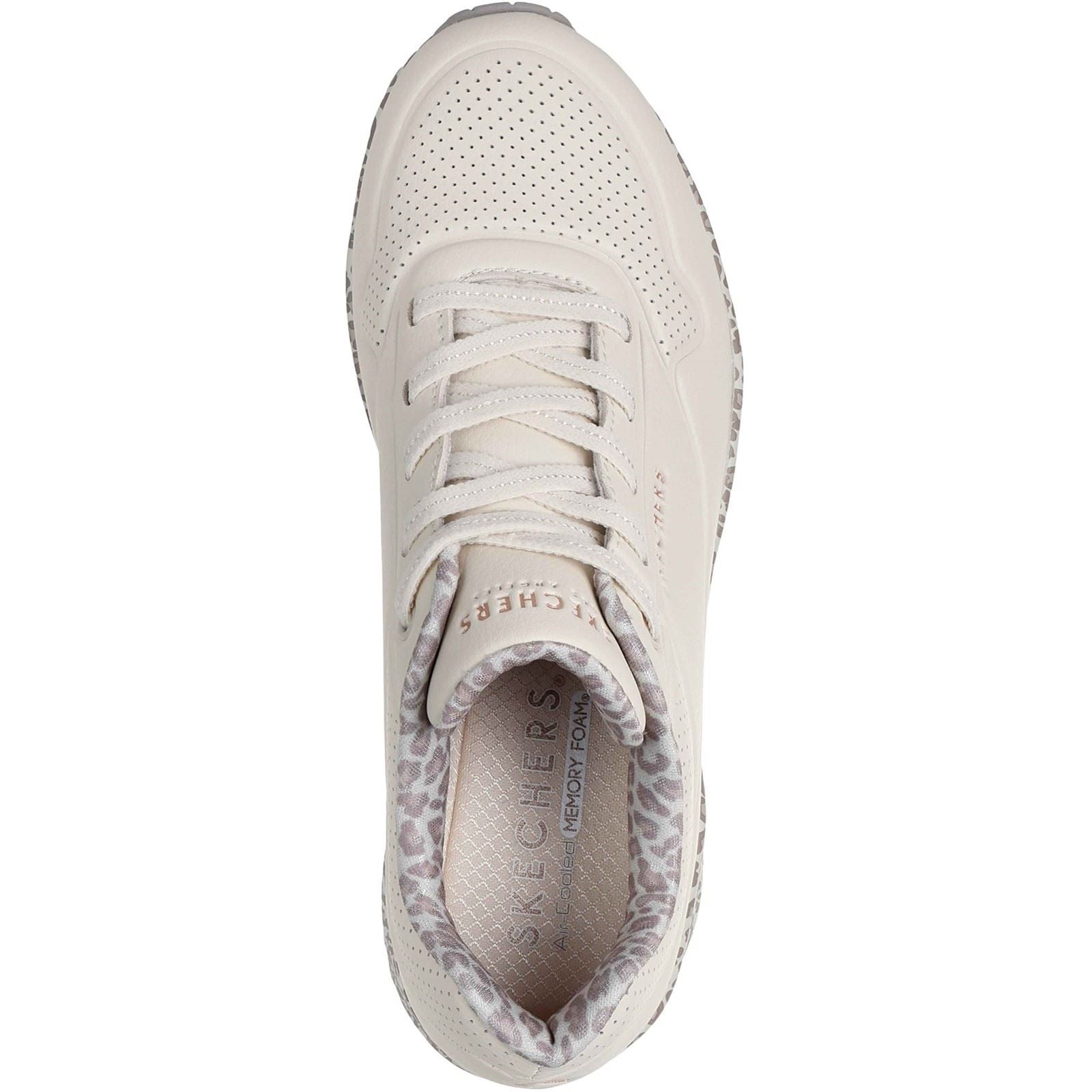 Skechers Uno Safari Time Polyurethan Damen Weiß/Leopard Sneaker