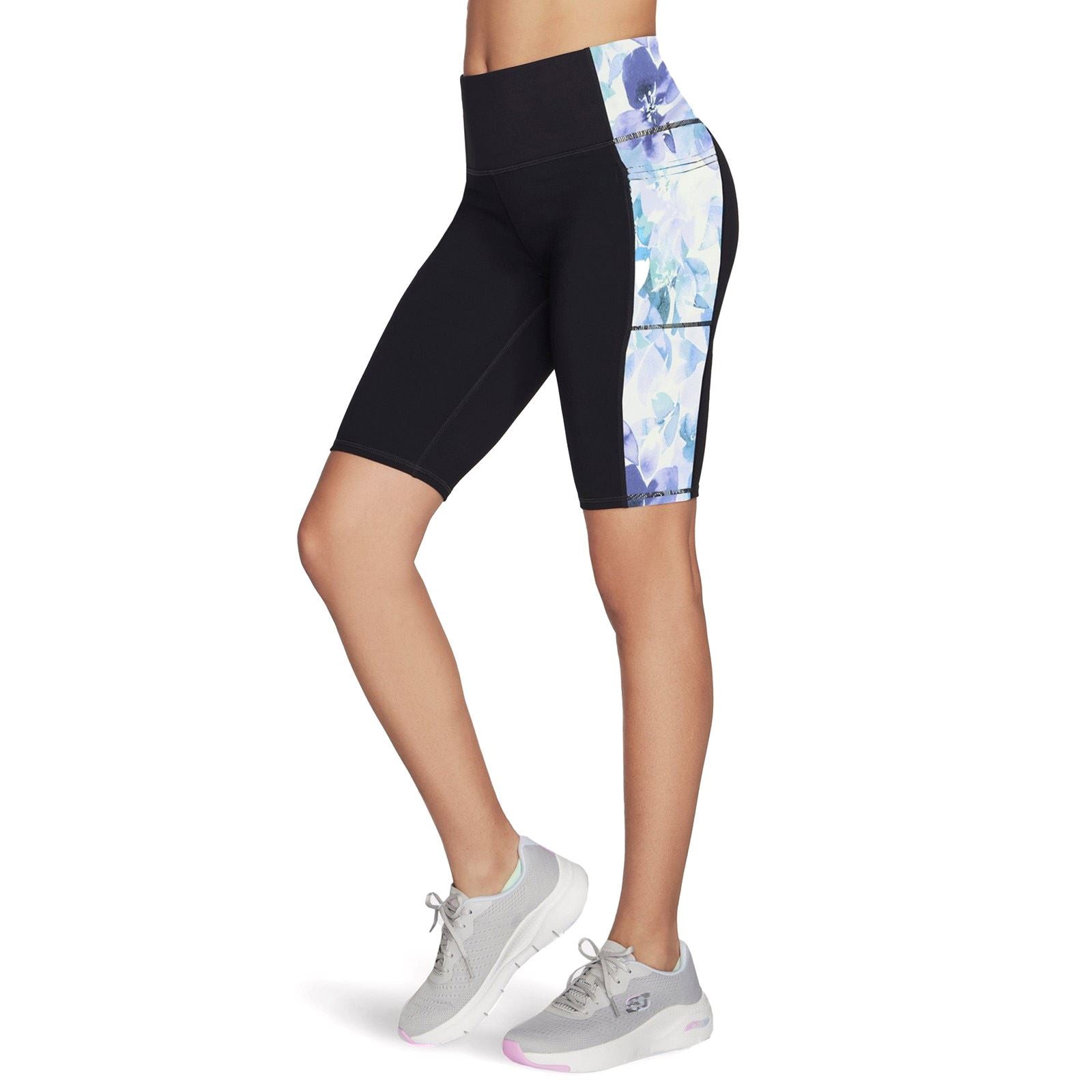 Skechers Performance GoWalk Seascape Floral 10" Bike Short Nylon Damen Lila Sport Shorts