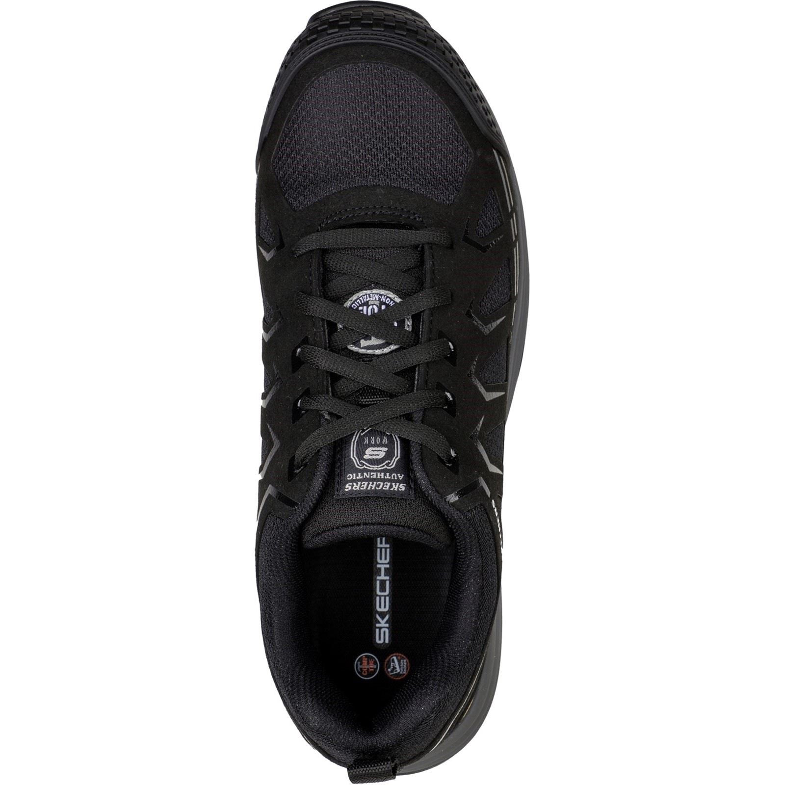 Skechers Workwear Malad II Textil Herren Schwarze Sicherheits-Sneaker