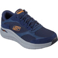Skechers Arch Fit 2.0 The Keep Leder-Herren-Sneaker In Marineblau/Orange
