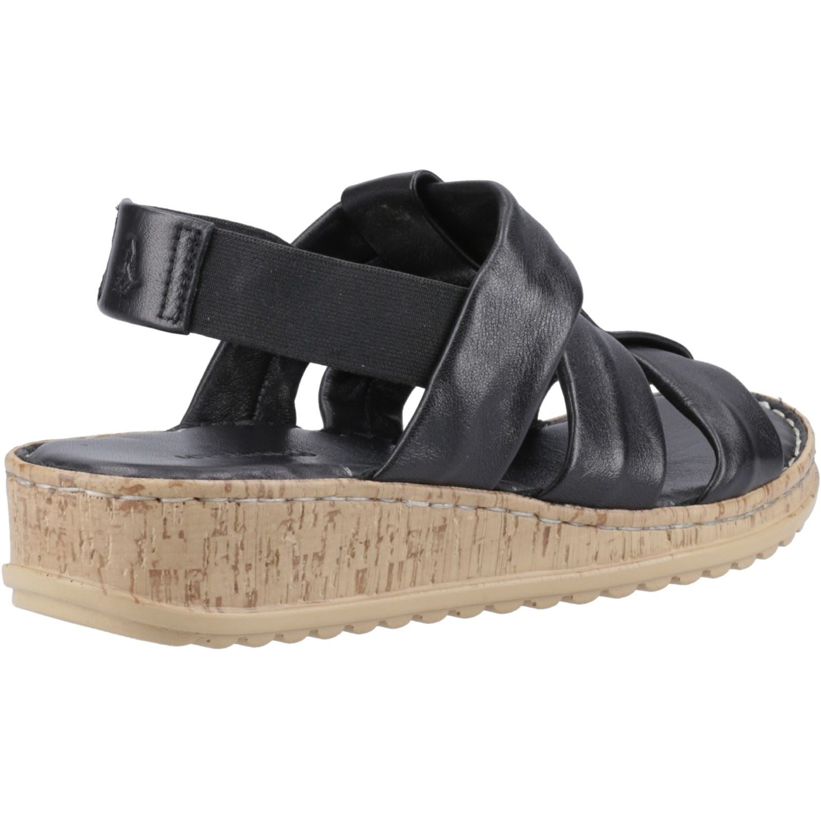 Hush Puppies Eden Wide Fit Damen Sandalen Aus Schwarzem Leder