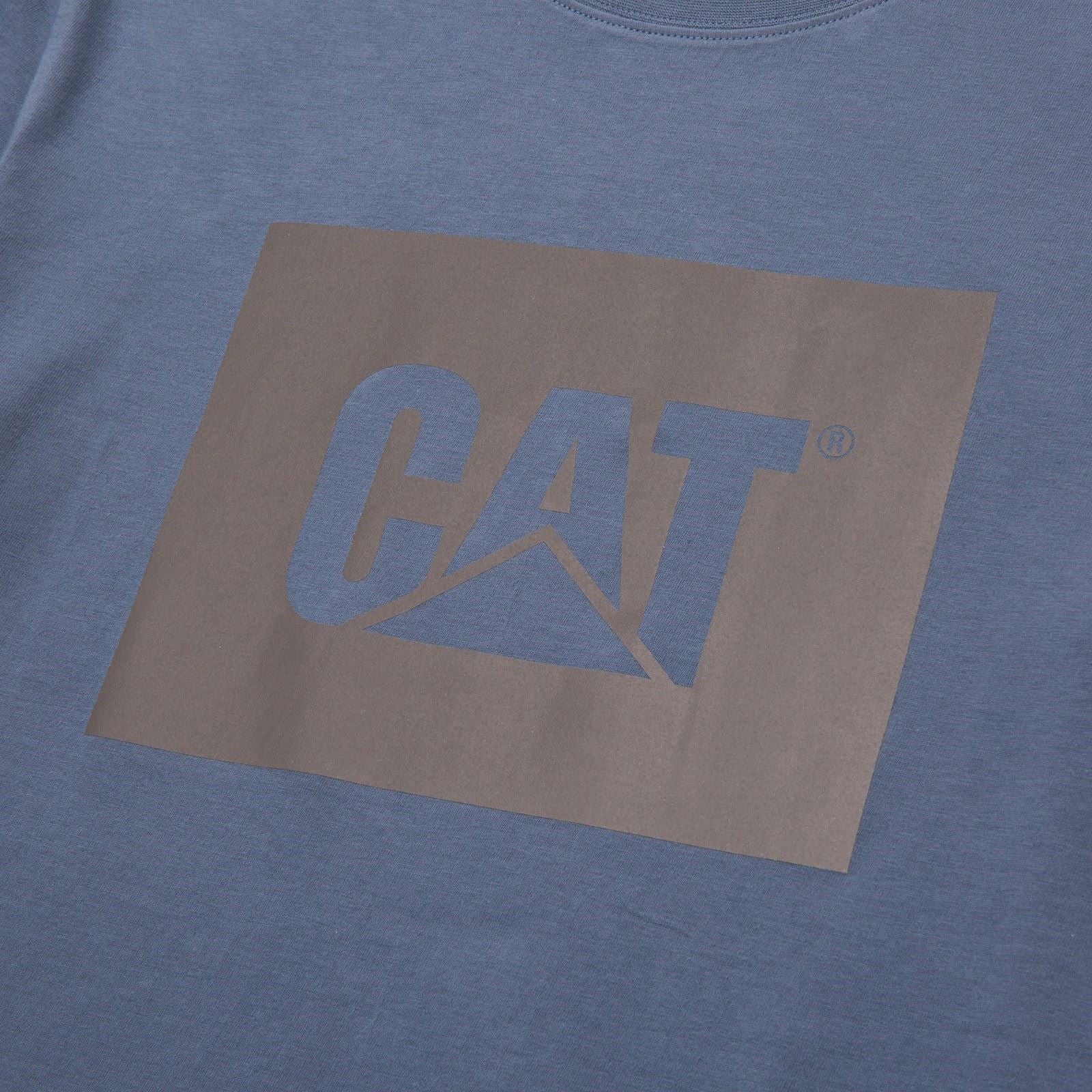 Caterpillar Graphic Baumwoll Herrenblaue T-Shirts Mit Kurzen Ärmeln