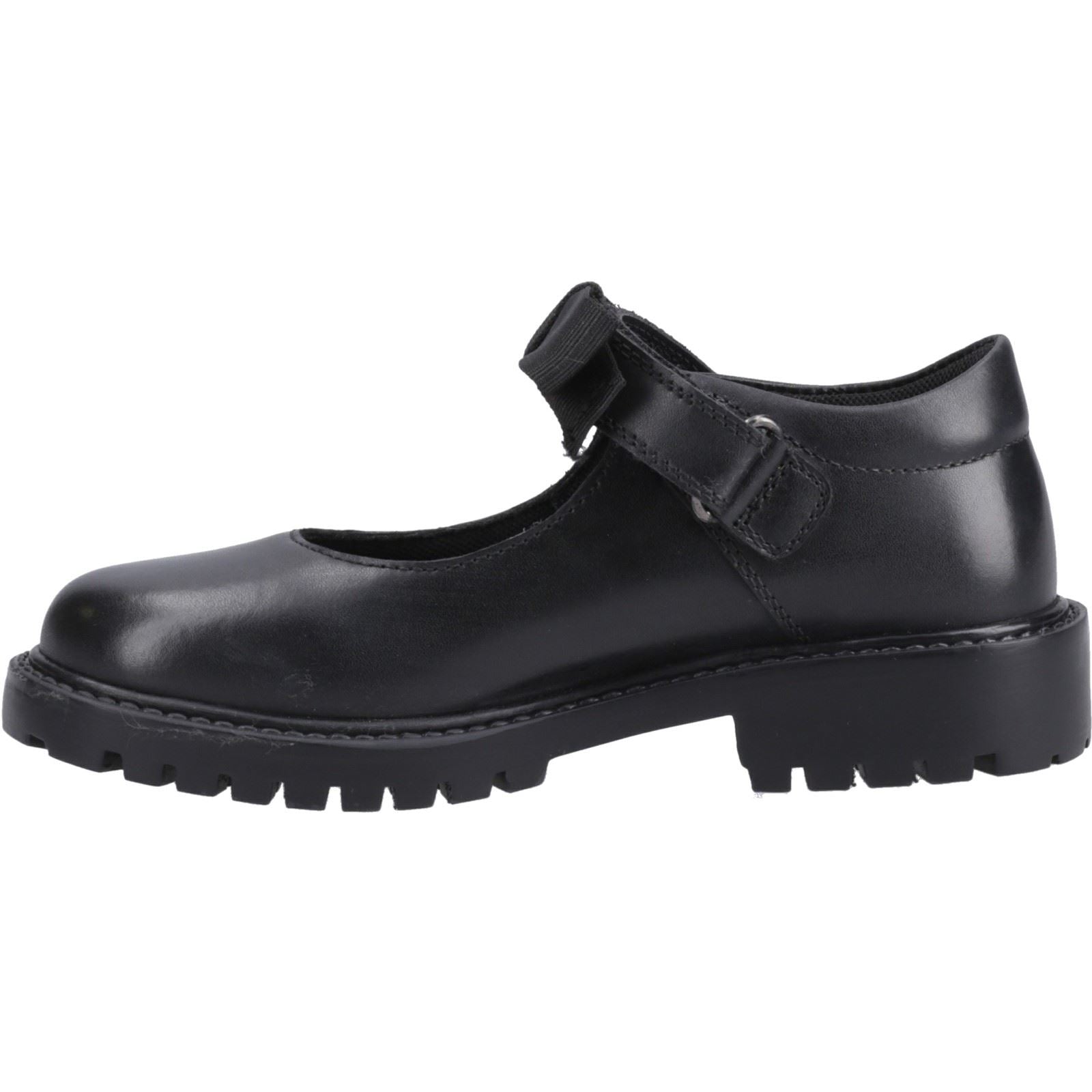Hush Puppies Astrid Bow Mädchenschuhe Aus Schwarzem Leder