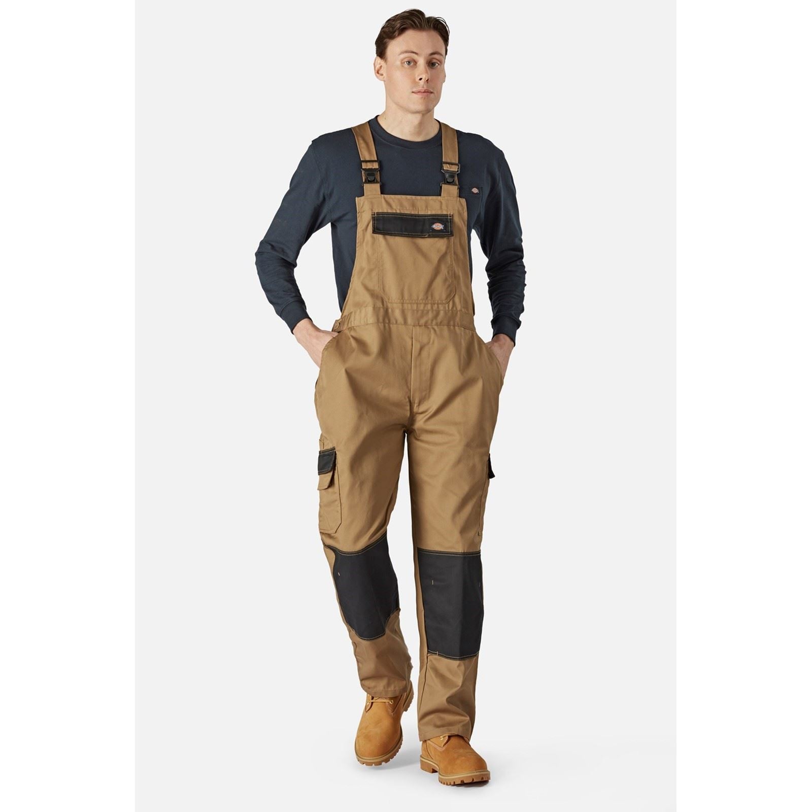 Dickies Everyday Bib and Brace Polyester Herren Brauner Arbeitsoverall