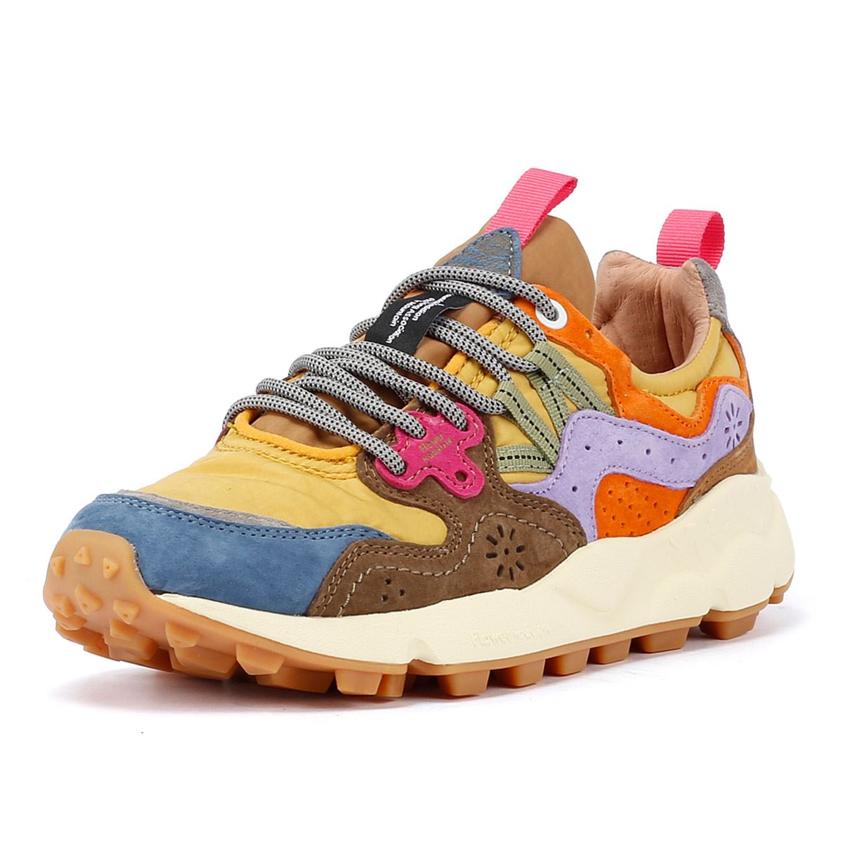 Flower Mountain Yamano 3 Wildleder Sneaker In Hellblau/Gelb/Braun