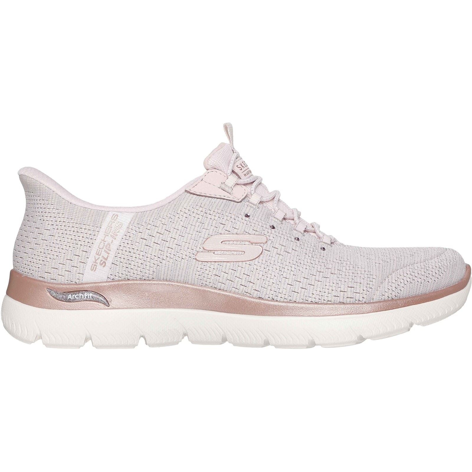Skechers Arch Fit Summits - Soft Shimmer Textile Damen Sneaker In Hellrosa