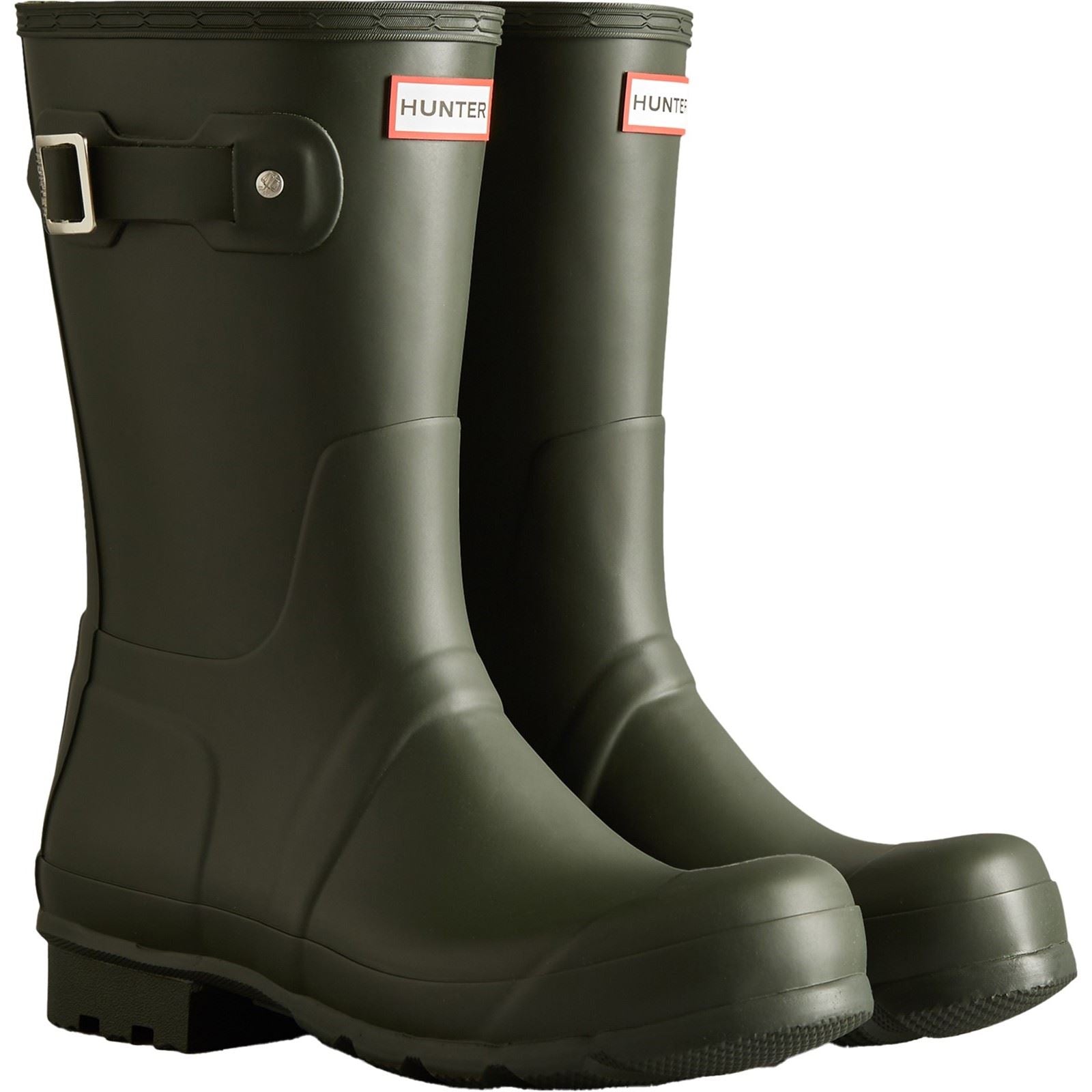 Hunter Original Short Wellington Boots Herren Gummistiefel In Dunkeloliv
