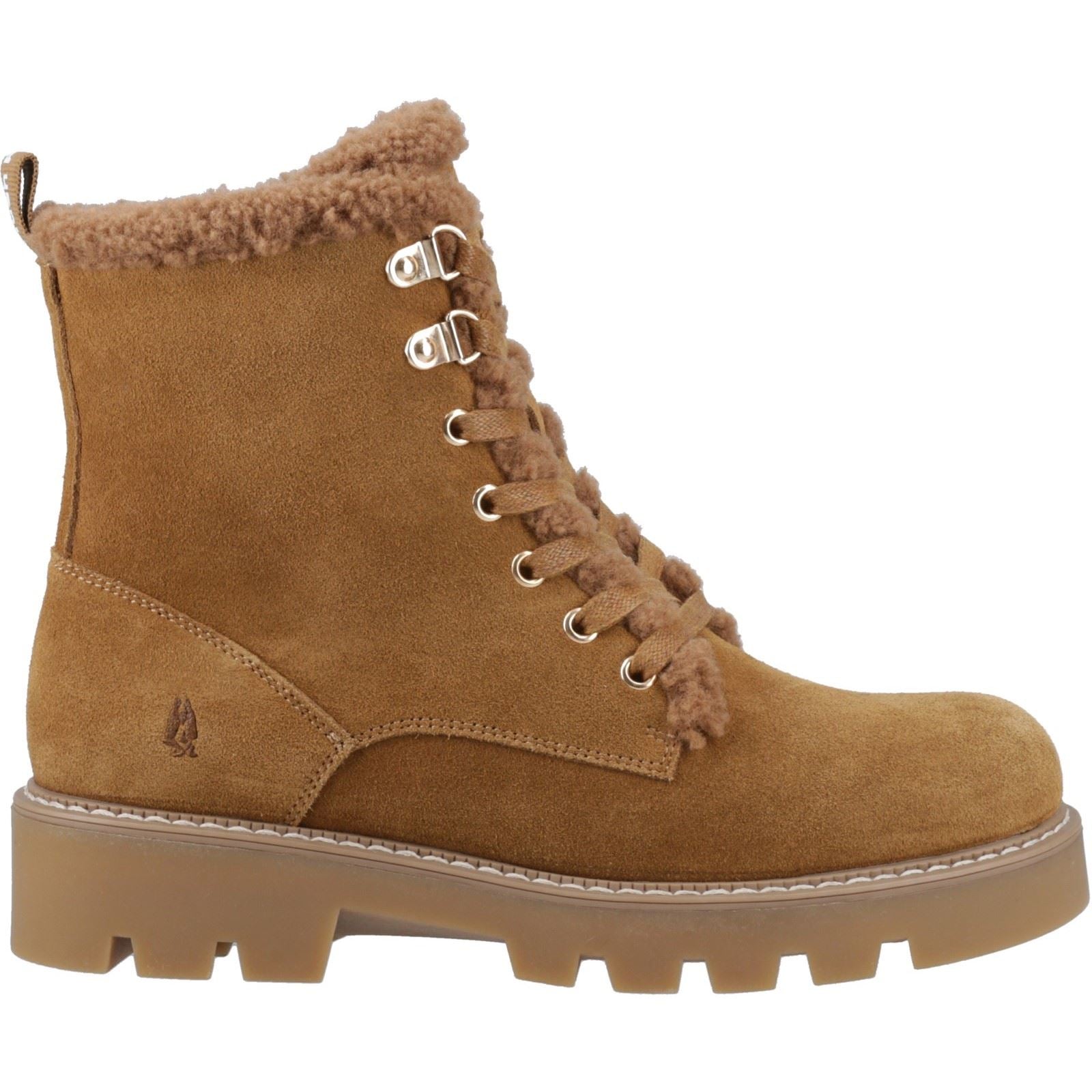 Hush Puppies Aurelia Damen Winterstiefeletten aus Veloursleder in Tan