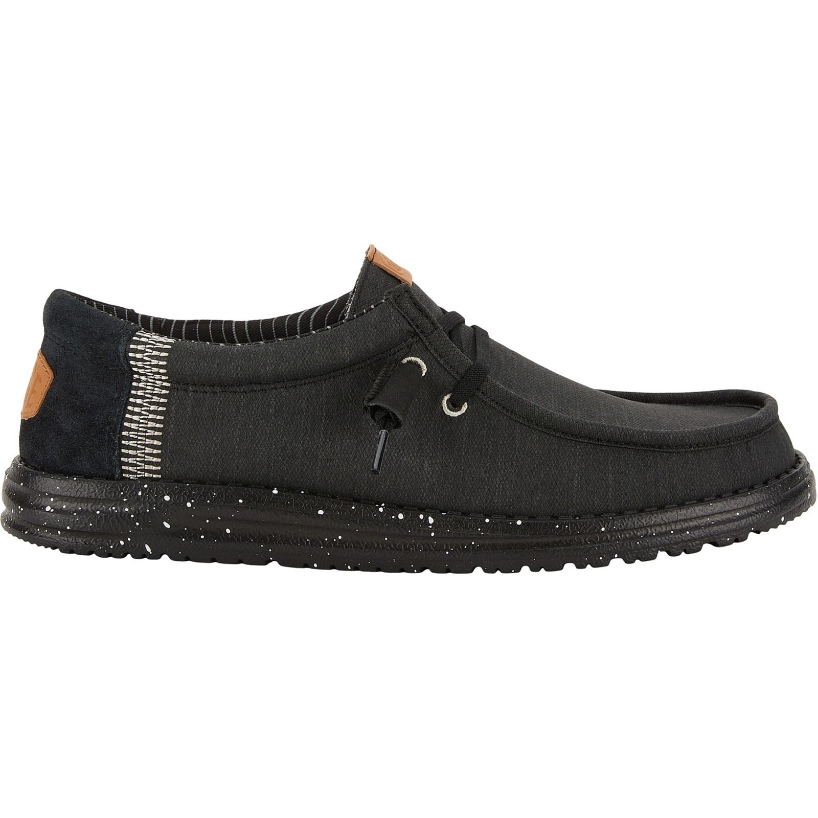 HEYDUDE Wally Elevated Basics Stoff Männer Schwarze Farbe Bootsschuhe
