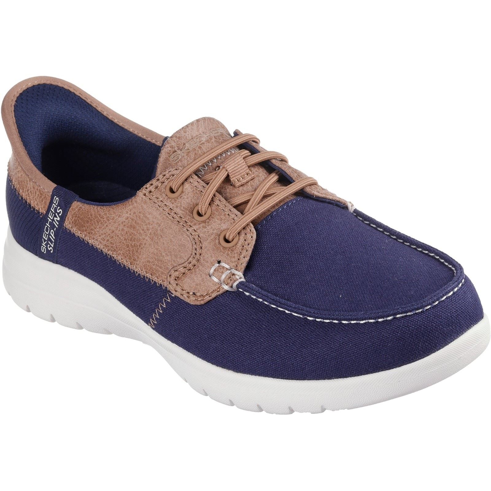 Skechers Palmilla Textile Damen Marine Bootsschuhe