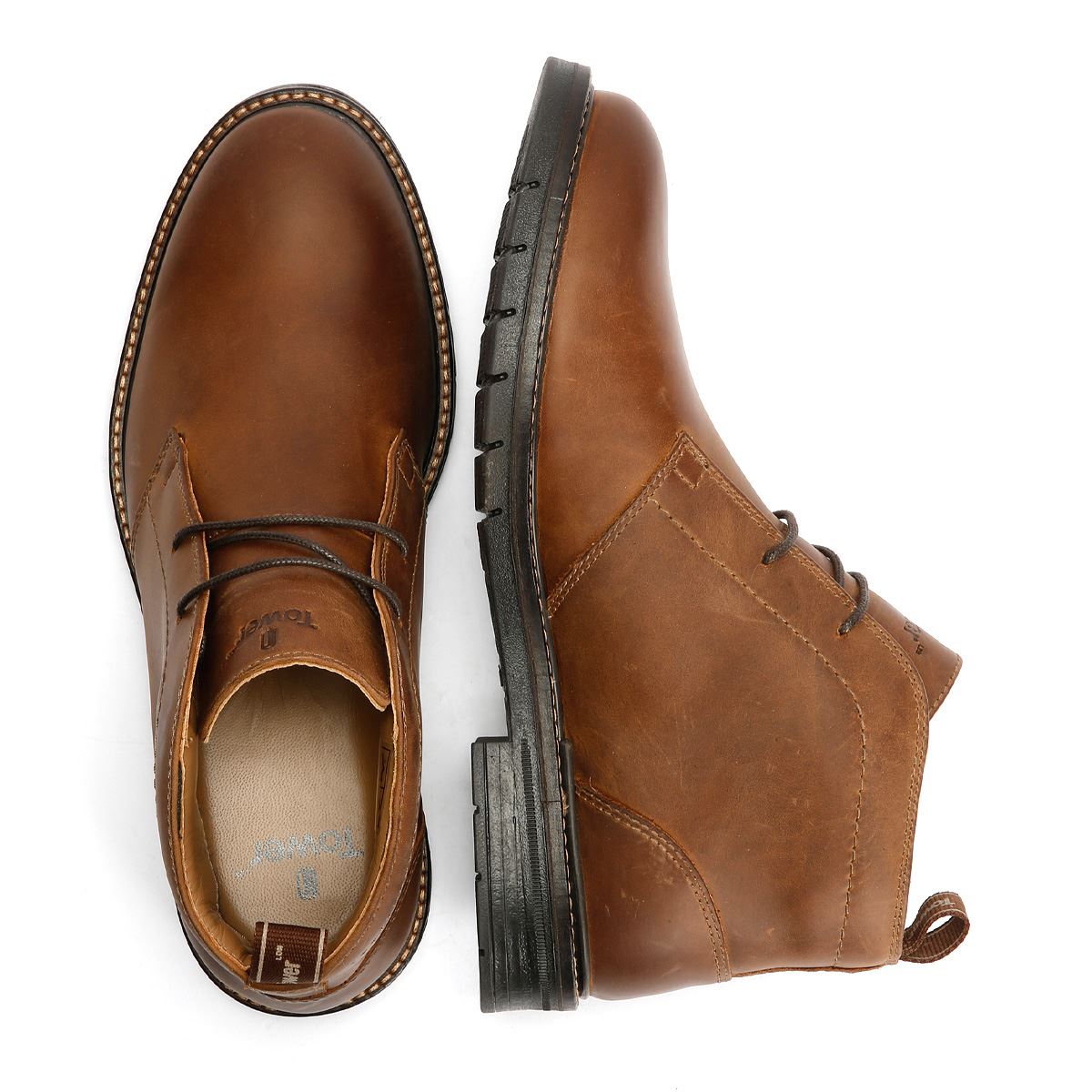 Tower London Armour Chukka Lace Leder Herren Hellbraun Stiefel