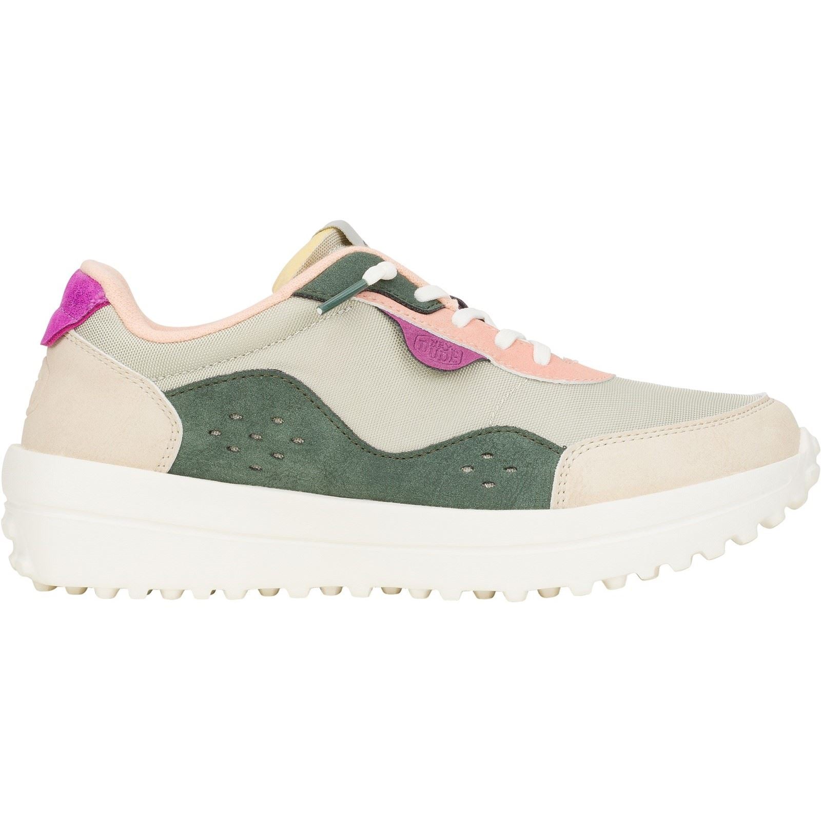 HEYDUDE Hayden Colorblock Polyester Damen Sneakers In Staubigem Olivgrün/Multifarben