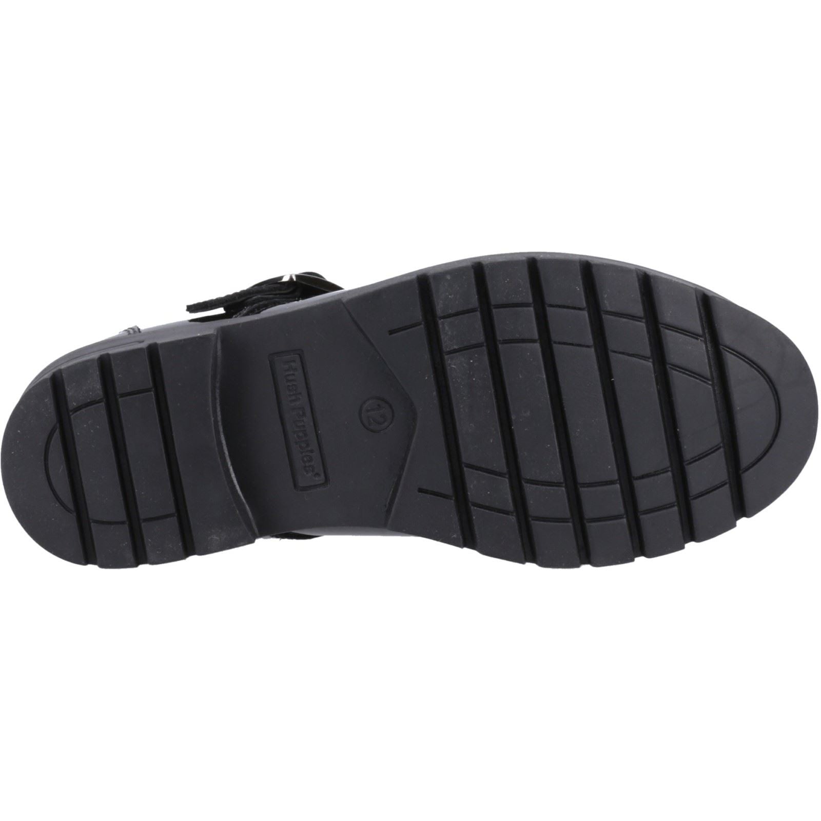 Hush Puppies Fiona Patent Junior Mädchenschuhe Aus Schwarzem Leder