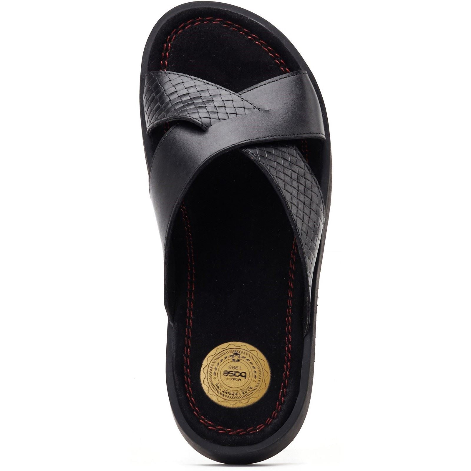 Base London Astro Leder Herren Schwarze Sandalen