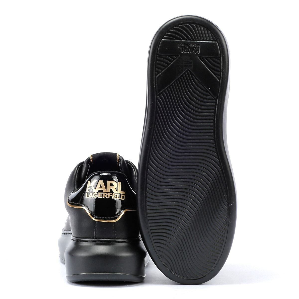 Karl Lagerfeld Kapri Metal Maison Glitter Leder Damen Schwarze Turnschuhe