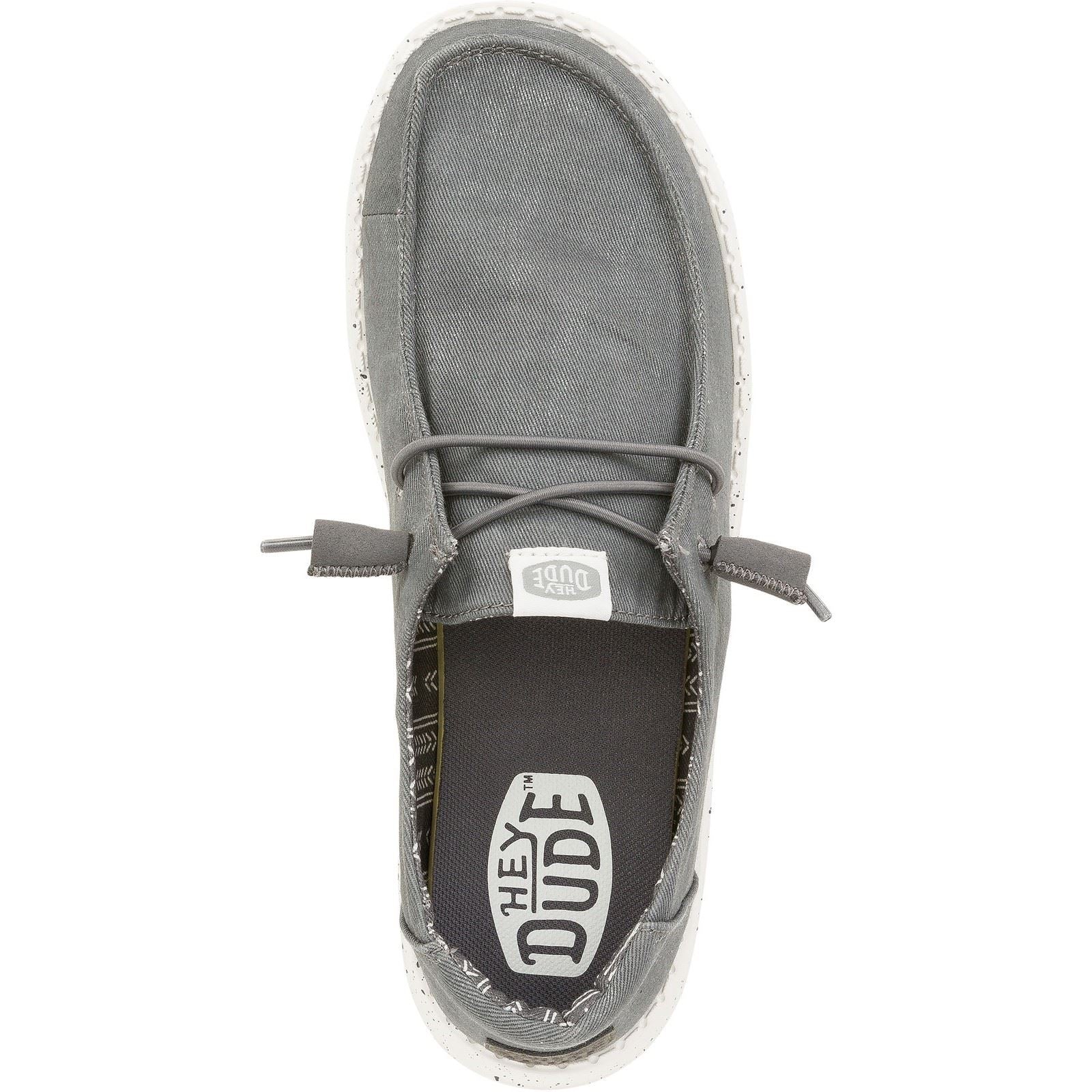 HEYDUDE Wendy Canvas 100% Baumwoll-Damendunkelgraue Loafer
