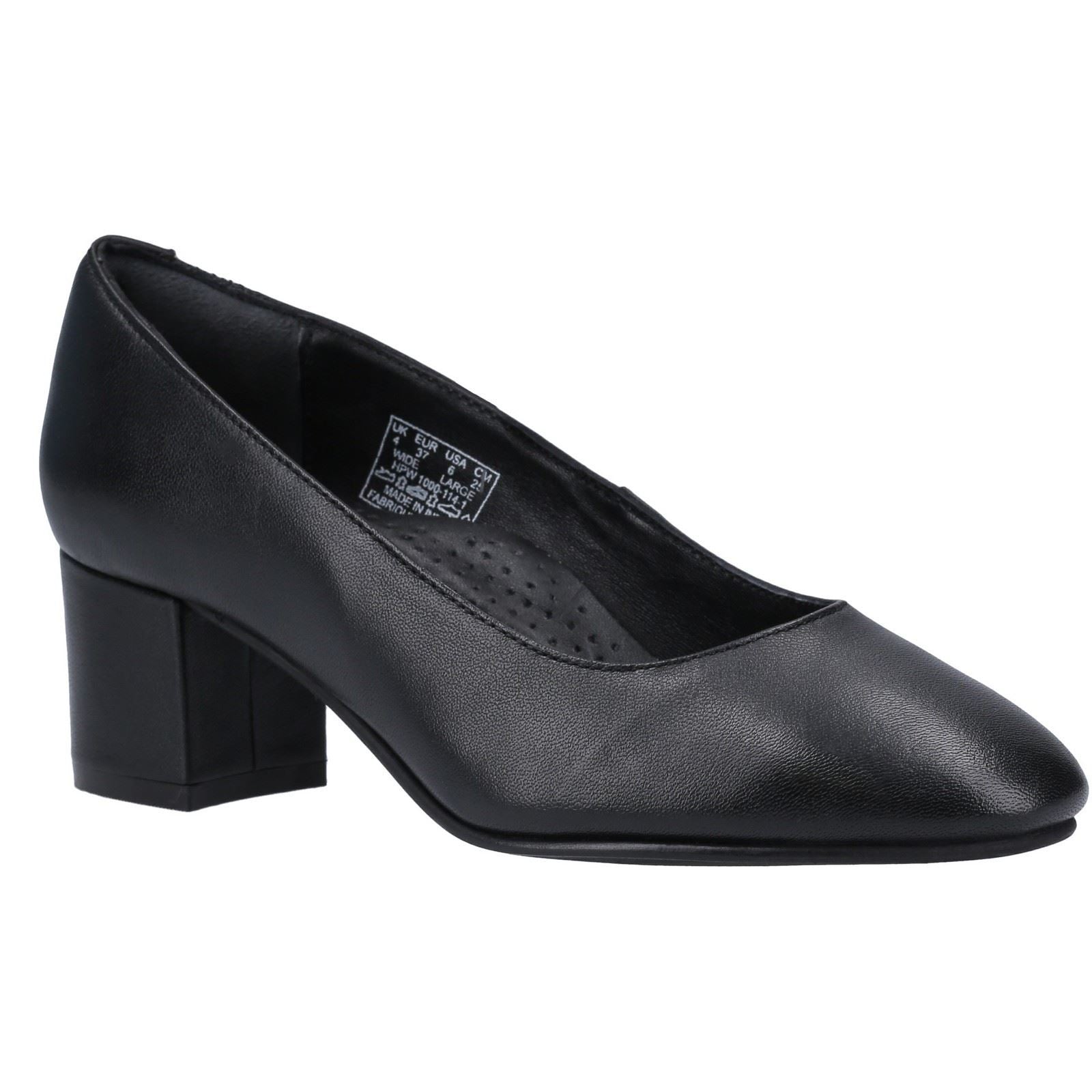 Hush Puppies Anna Wide Leder Frauen Schwarze Absätze