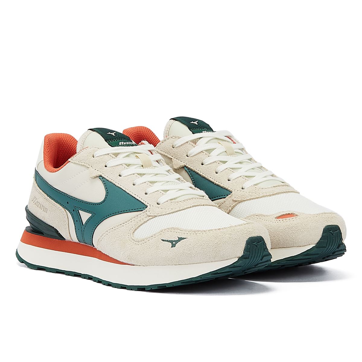 Mizuno MIZUNO RB87 Grün/Orangefarbene Veloursleder-Sneakers