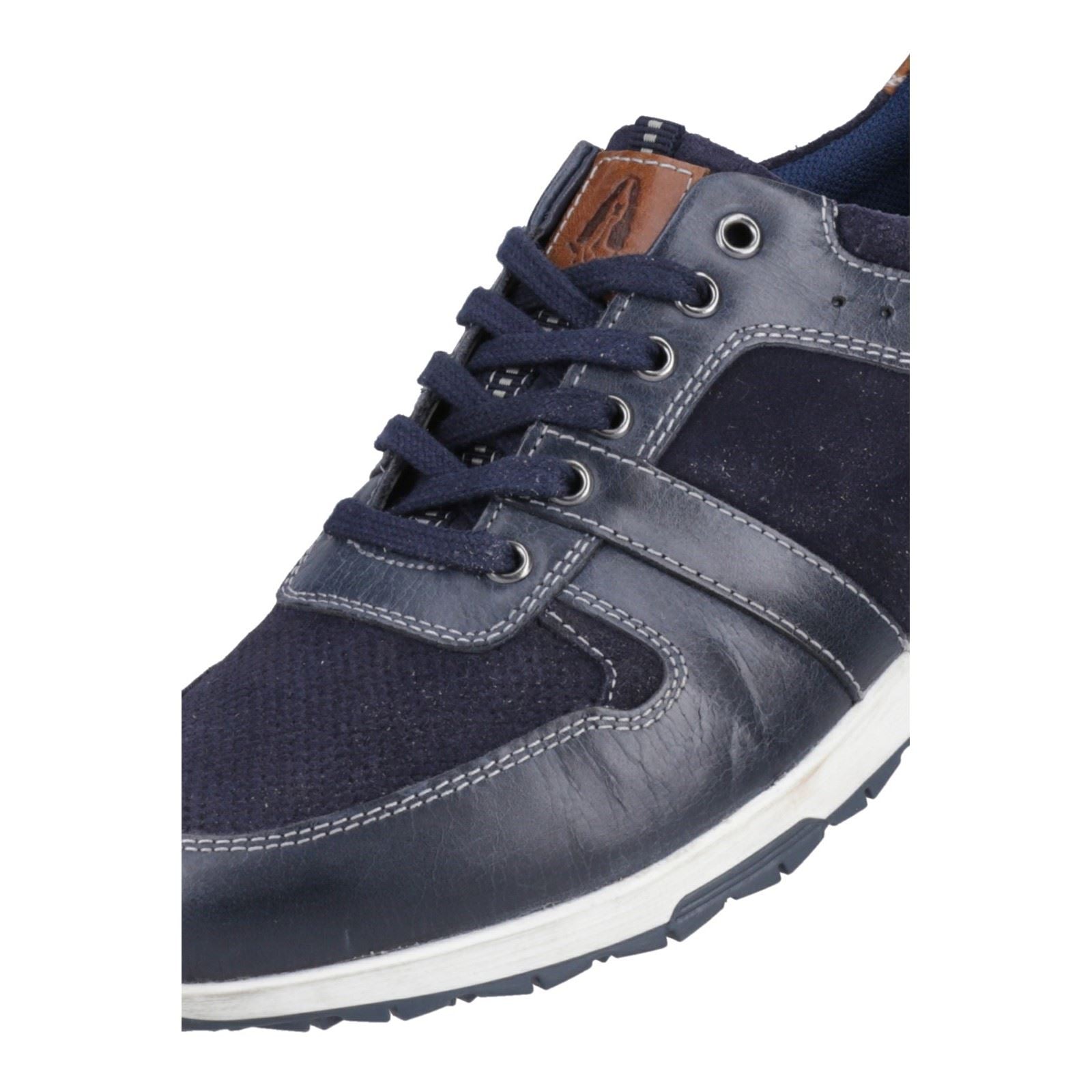 Hush Puppies Christopher Leder-Herren-Sneaker In Marineblau