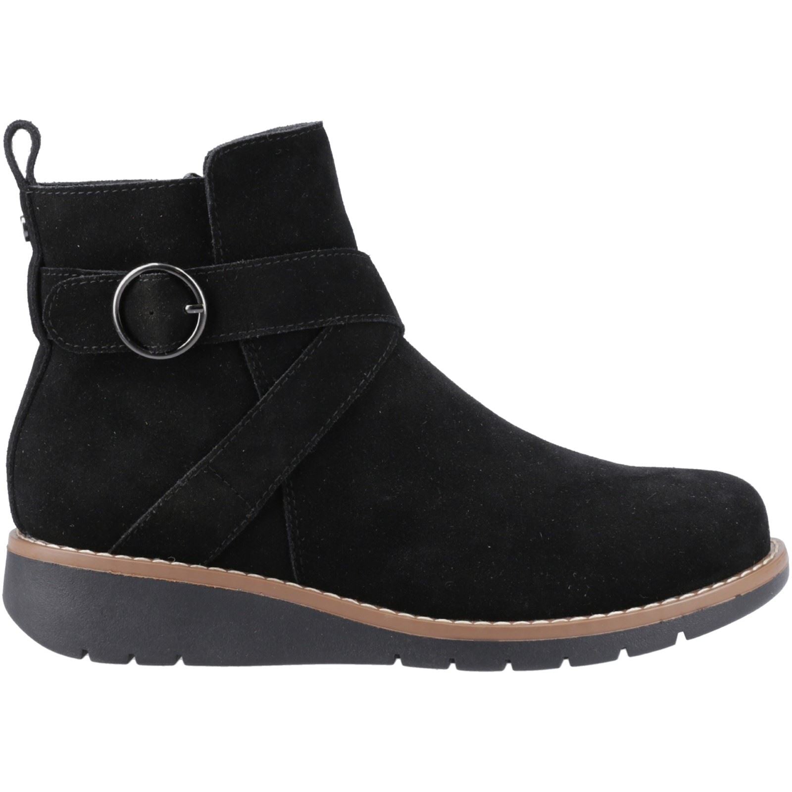Hush Puppies Lyra Damen Wildleder Winterstiefeletten in Schwarz