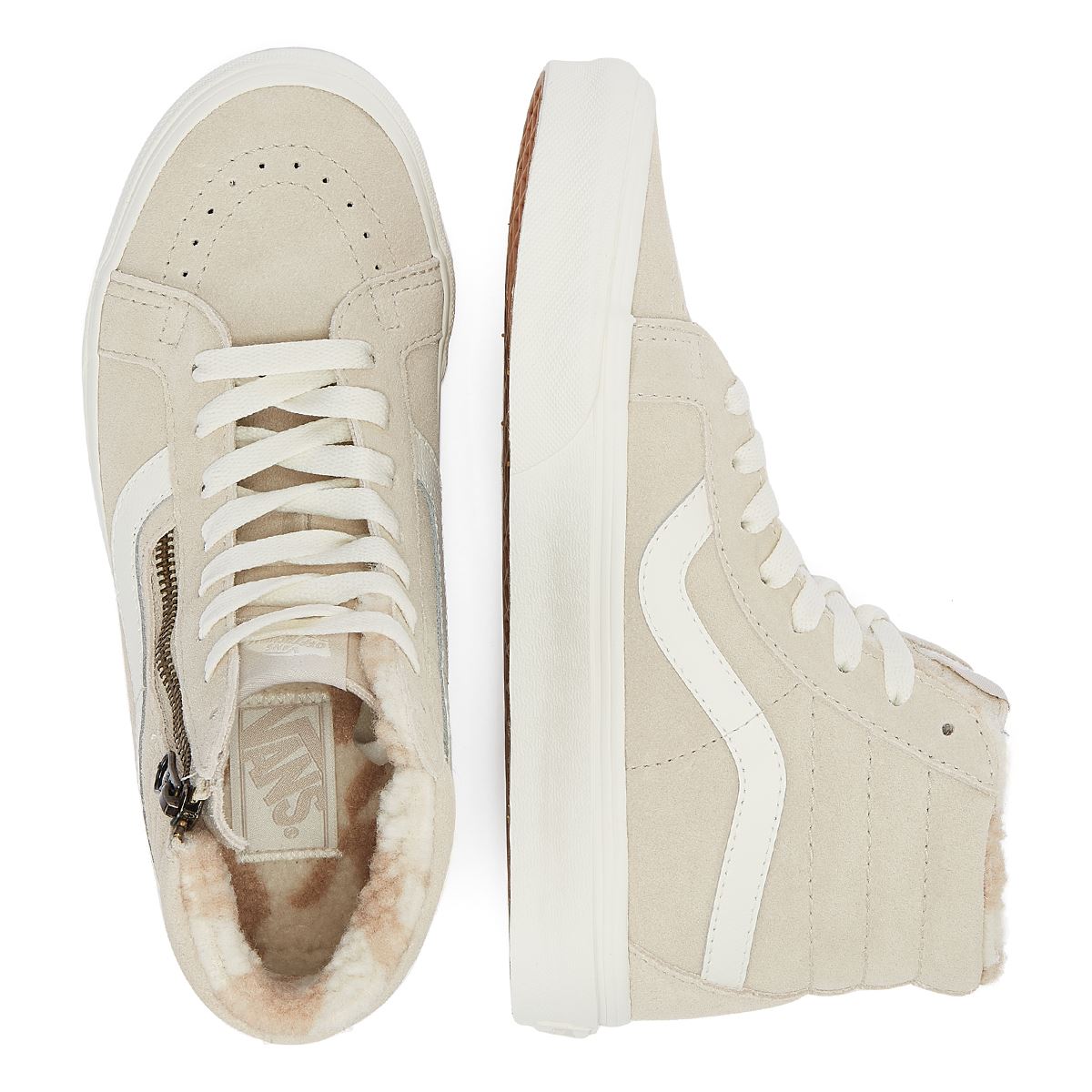 Vans Sk8-Hi Side-Zip-Eiche Damen Graue Turnschuhe