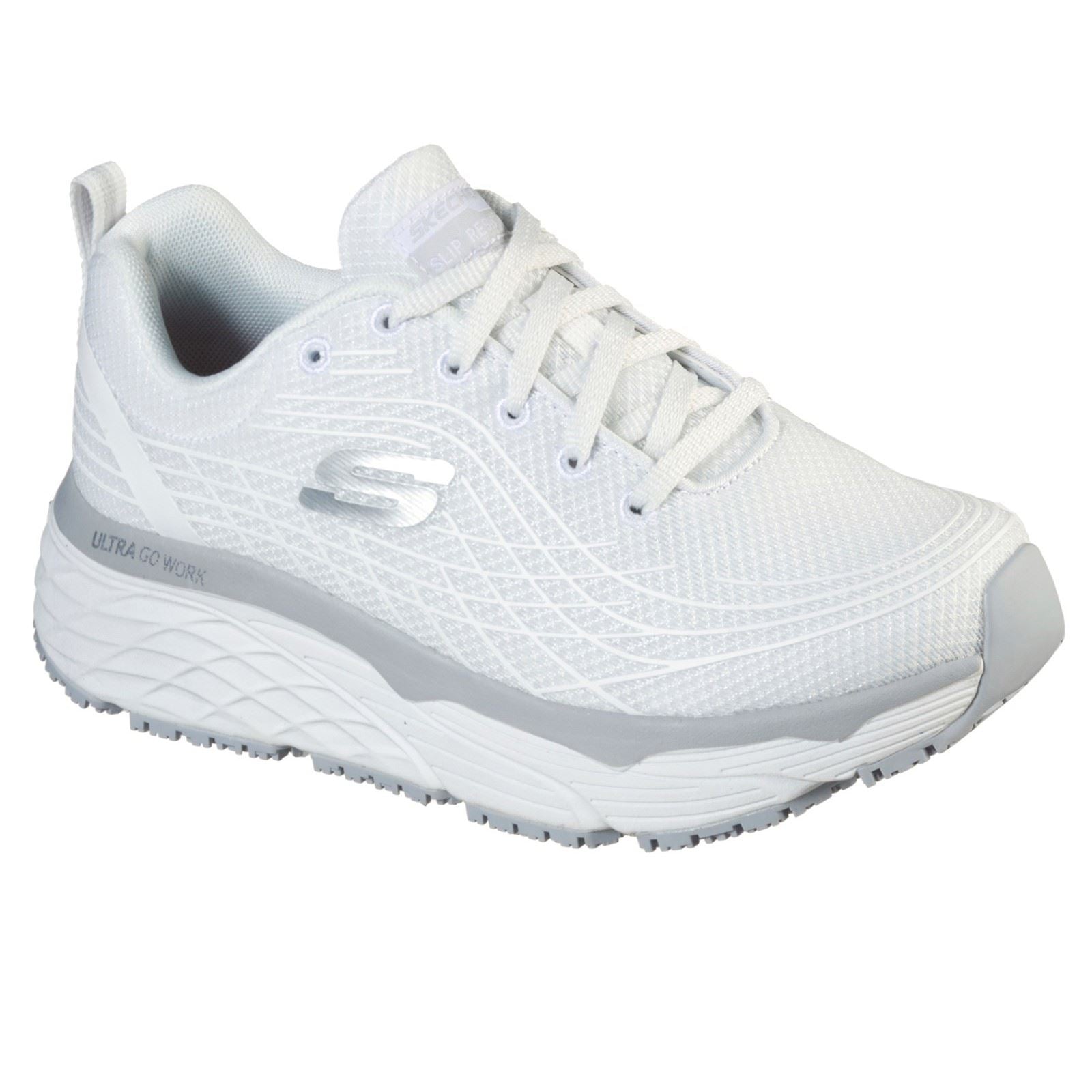 Skechers Workwear Max Cushioning Elite Sr Textile Damen Weiße Sicherheitssneaker