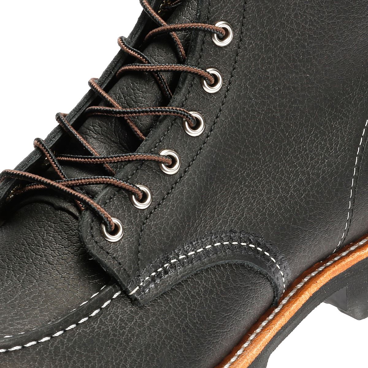 Red Wing 2949 Roughneck 6" Moc Toe Leder Herren Schwarze Stiefel