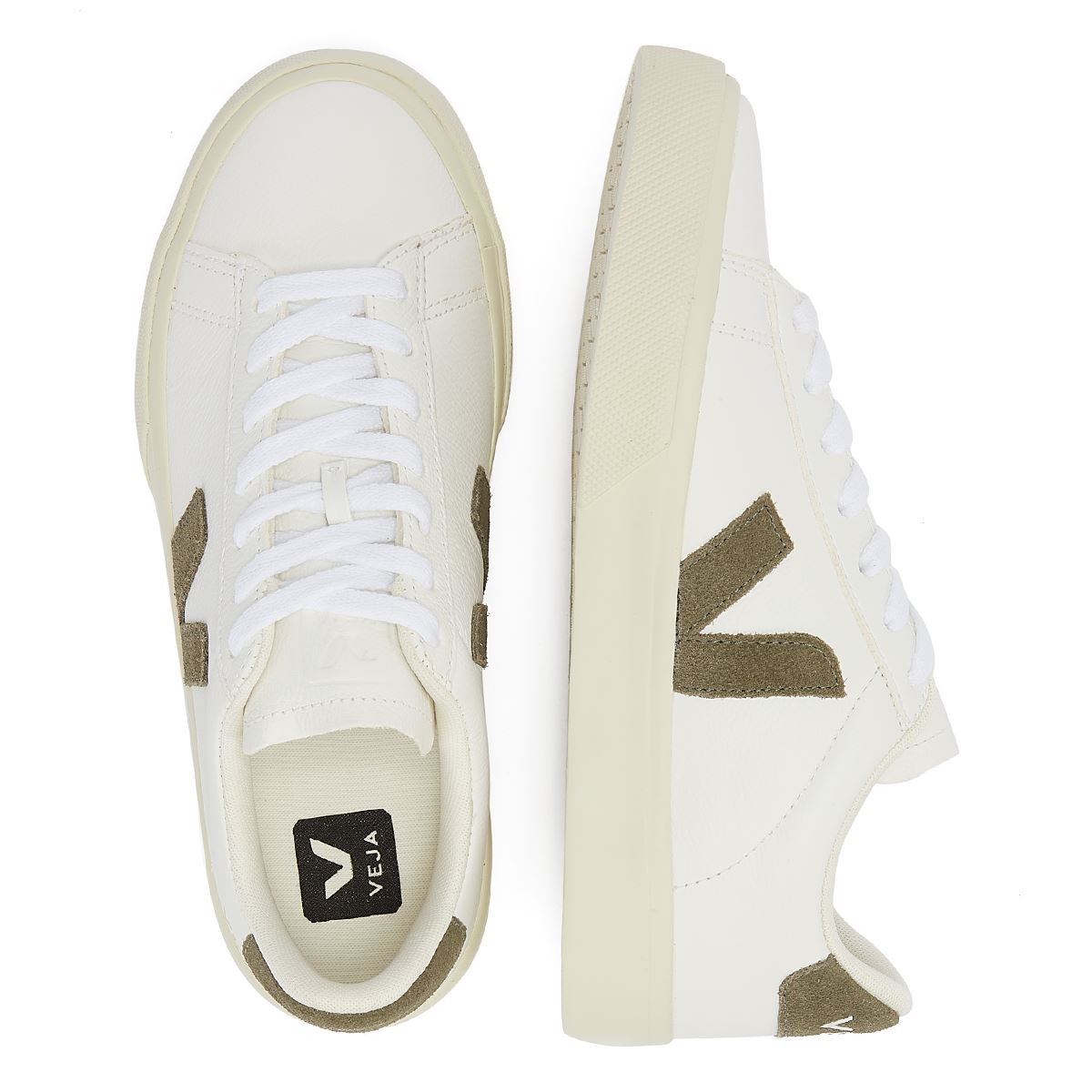 Veja Campo Extra Khaki Damen Weiß/Khaki Turnschuhe