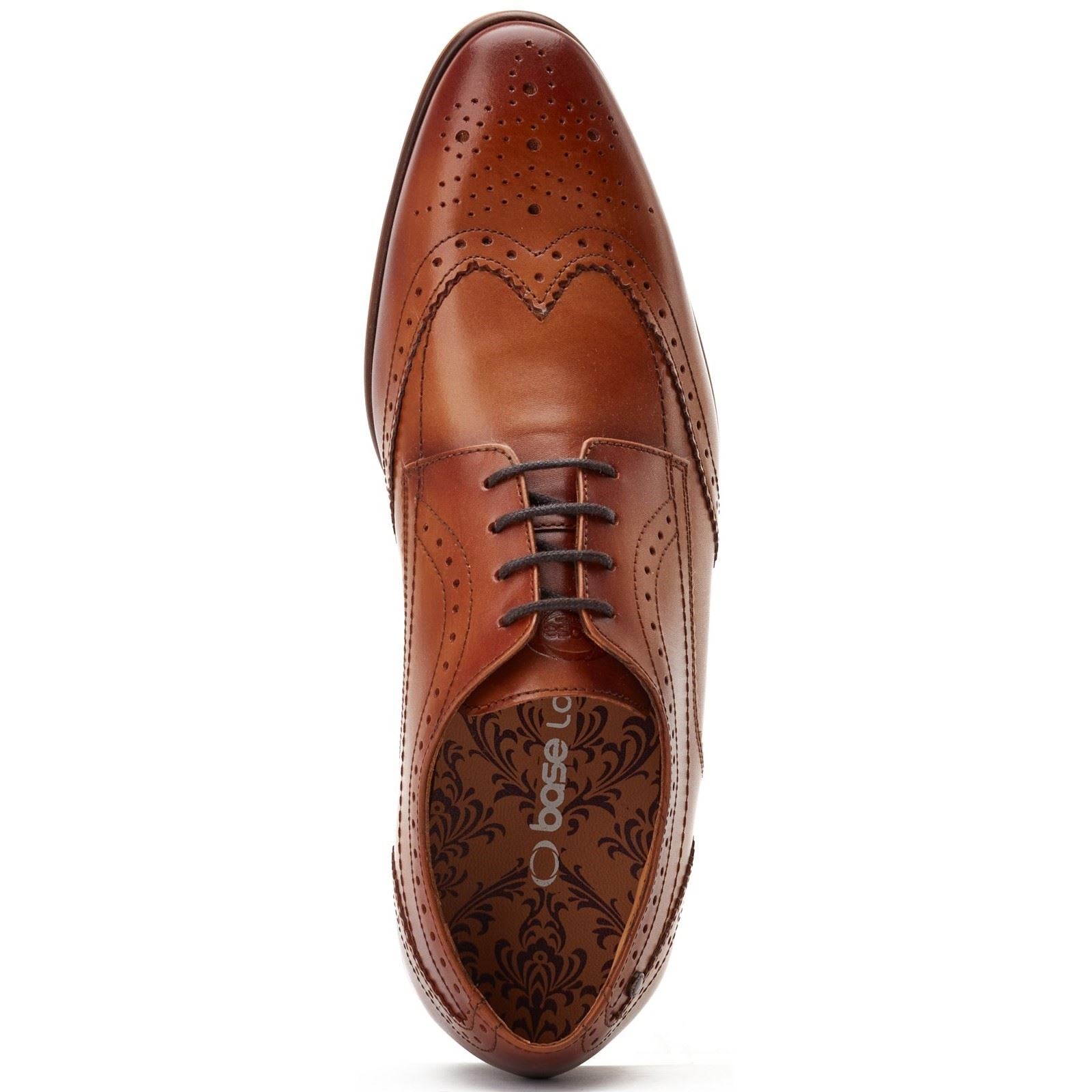 Base London Barbera Leder Herren Tan Brogues Schuhe