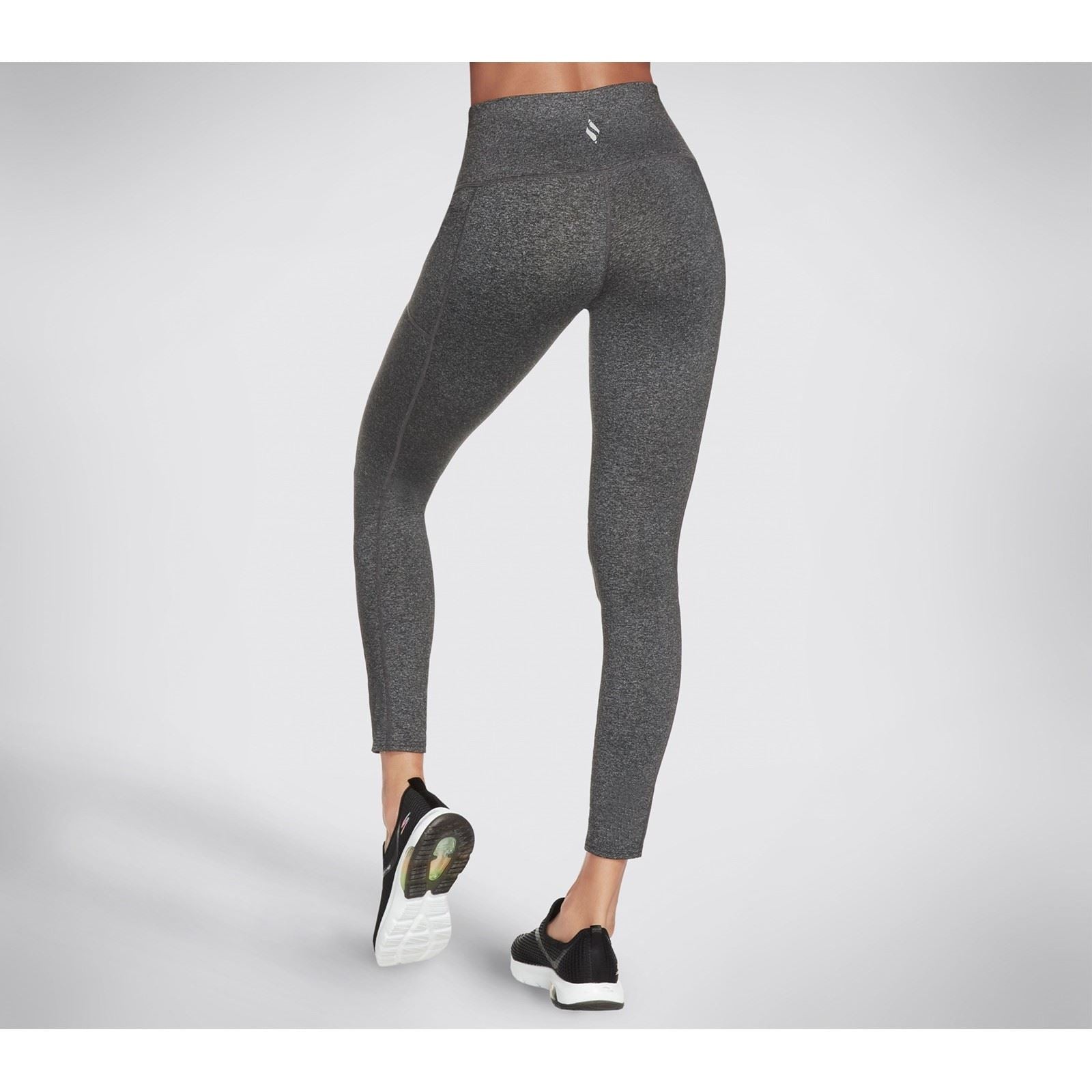 Skechers Performance GOWALK Wear High Waisted Nylon Damen Graue Sportleggings