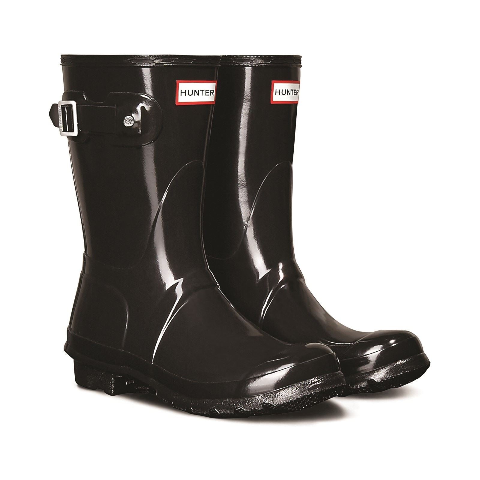 Hunter Original Short Gloss Gummistiefel Für Damen In Schwarz