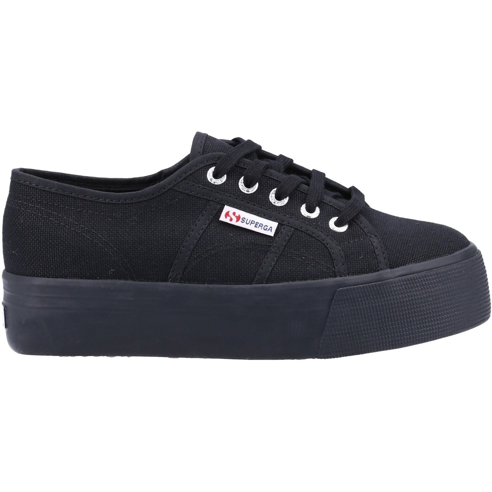 Superga 2790 Linea Up And Down 100% Baumwoll-Damenvollschwarze Turnschuhe