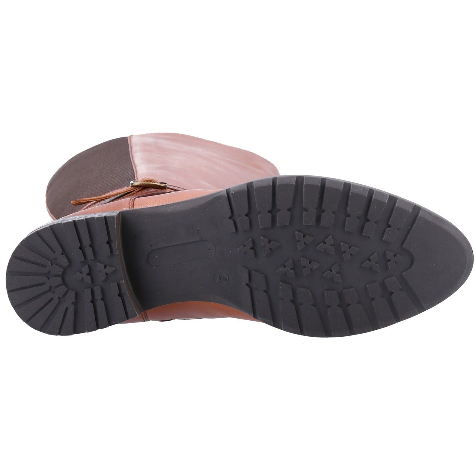 Hush Puppies Vanessa Damen Kniehohe Stiefel aus Braunem Leder mit Absatz